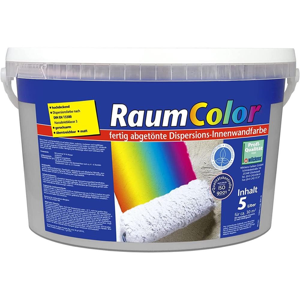 Wilckens Farben Wandfarbe RaumColor Dispersionsfarbe matt 5 Liter, hochdeckend, gebrauchsfertig