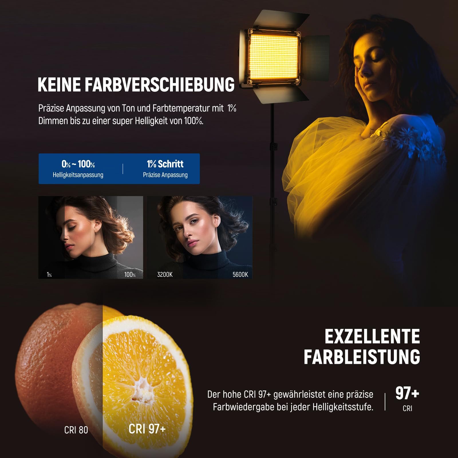 Neewer Videoleuchte RGB660 PRO II 2 Stück 50W RGB LED Videoleuchte Panel Set, App Steuerung, CRI97+ & Vollfarbe, Studio Dauerlicht für Fotografie