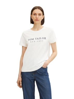 TOM TAILOR T-Shirt 2-er Set T-Shirt mit Logo Stickerei PRINT CREW NECK (2-tlg) 5348 in Weiß-Dunkelblau