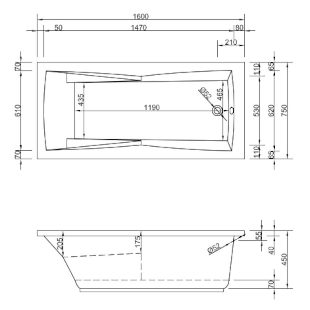 Thumbnail - Dusche-24 Badewanne Badewanne 160x75, 170x75, 180x80 und 190x90 cm ANDORRA