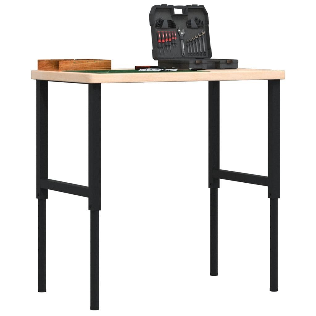 vidaXL Werkbank Werkbank 100x60x(73-99,5) cm Massivholz Eiche Rechteckig, (1-tlg)