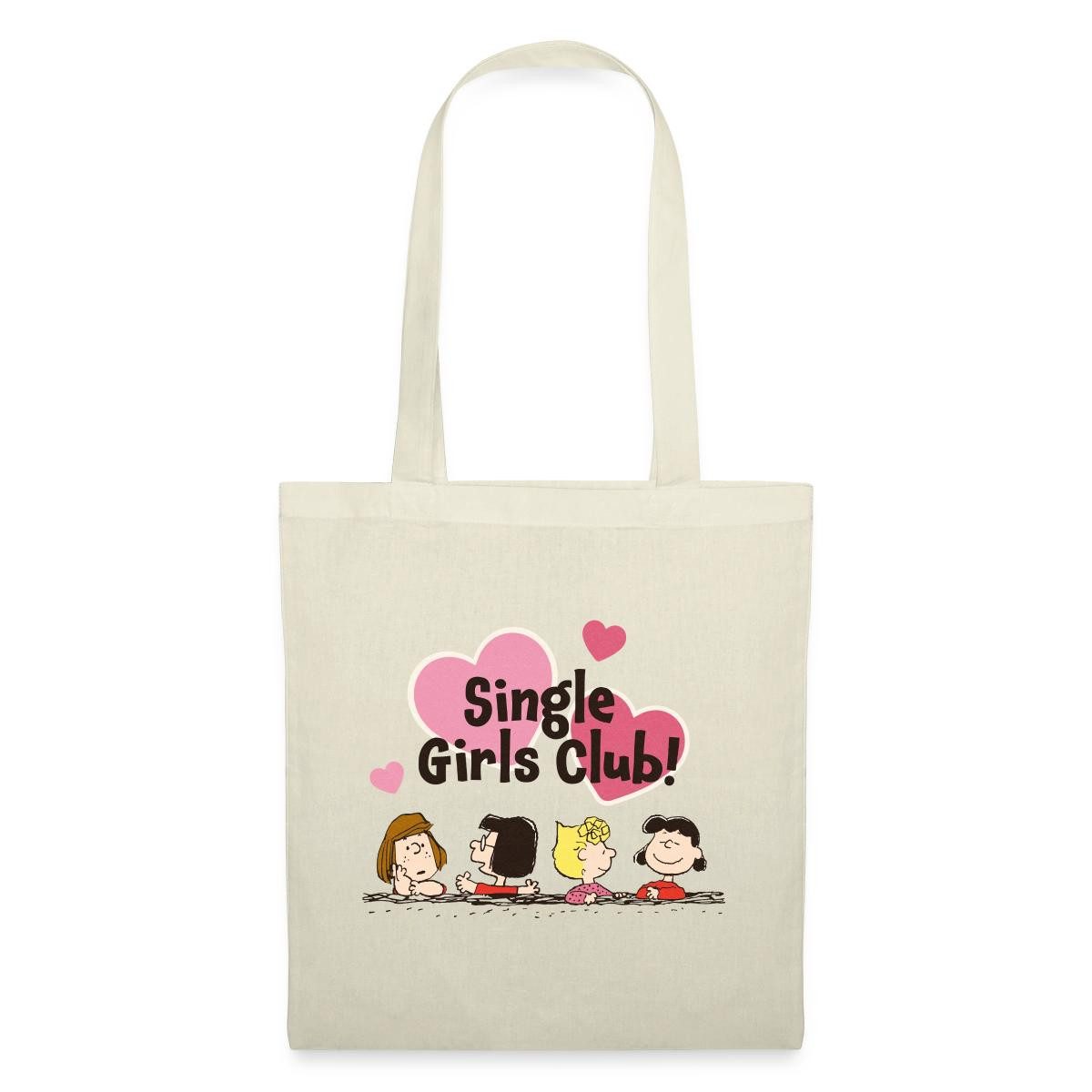 Spreadshirt Henkeltasche Peanuts Single Girls Club Lucy & Ihre Freundinnen Stoffbeutel (1-tlg)