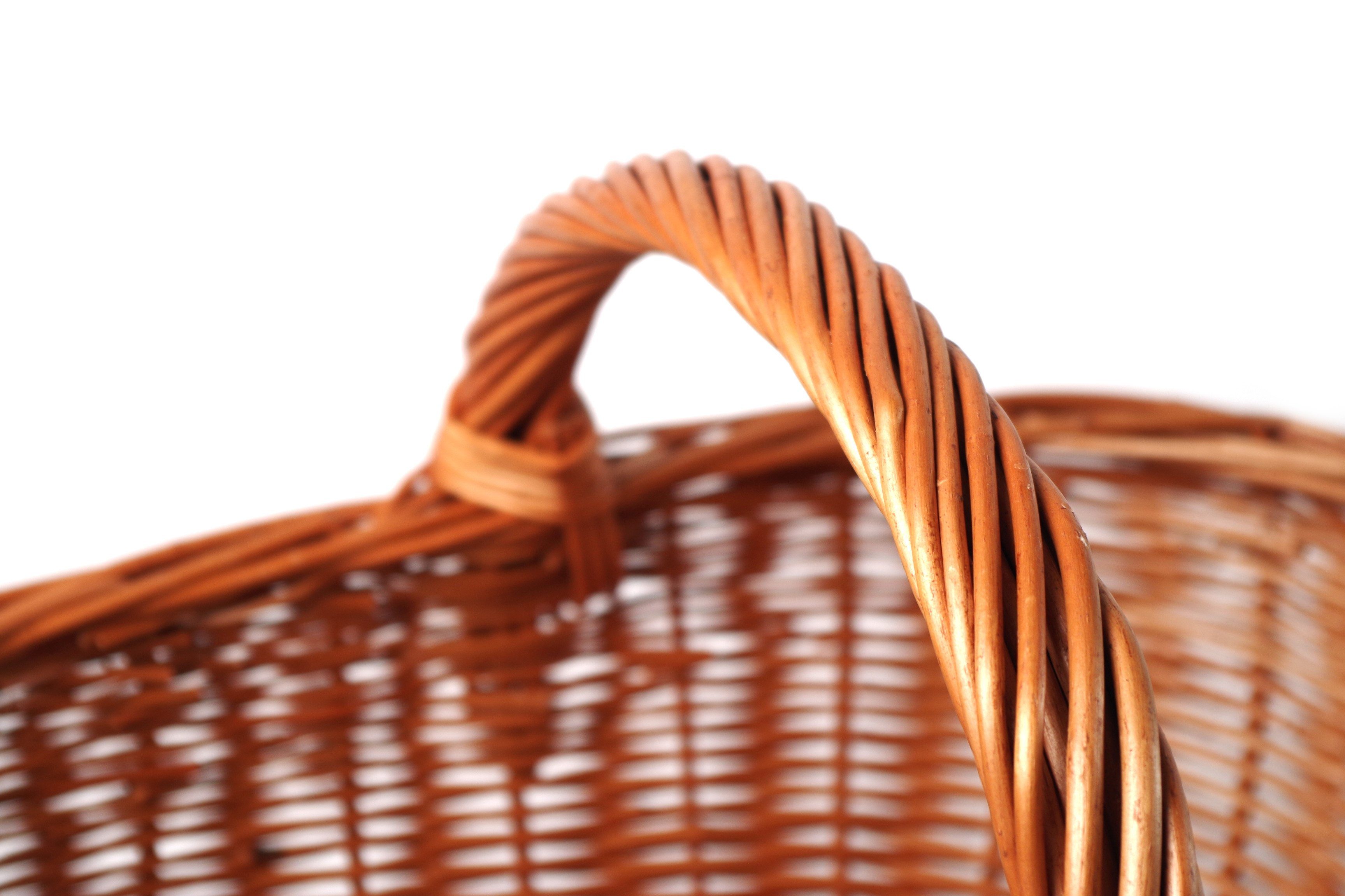 Kobolo Einkaufskorb Henkelkorb Korb aus gekochter Weide geflochten, 20 l