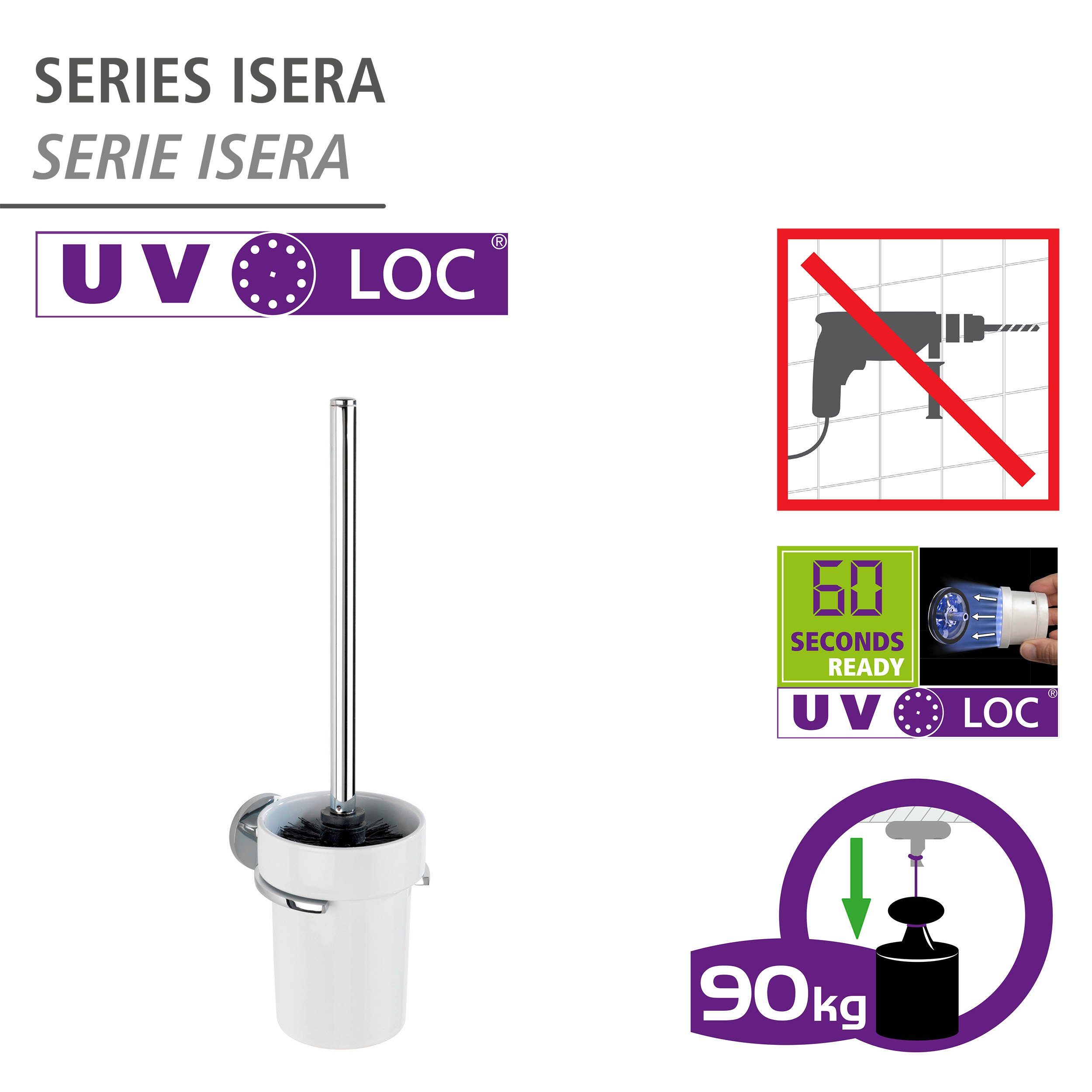 WENKO WC-Garnitur Isera, Bohren ohne UV-Loc® befestigen UV-Loc mit