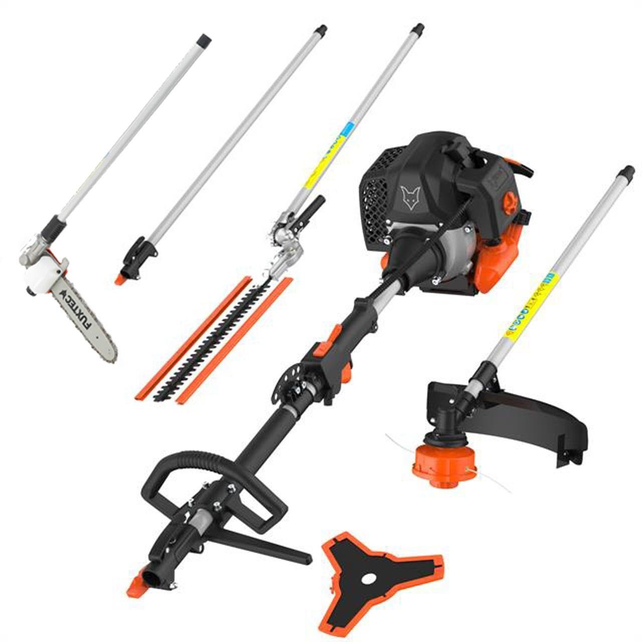 FUXTEC Benzin-Motorsense FX-MT252ER, 44 cm Arbeitsbreite Messer, 5in1 Multitool, 3PS, 52ccm, 30.5cm Schnittbreite, 40cm Schnittlänge