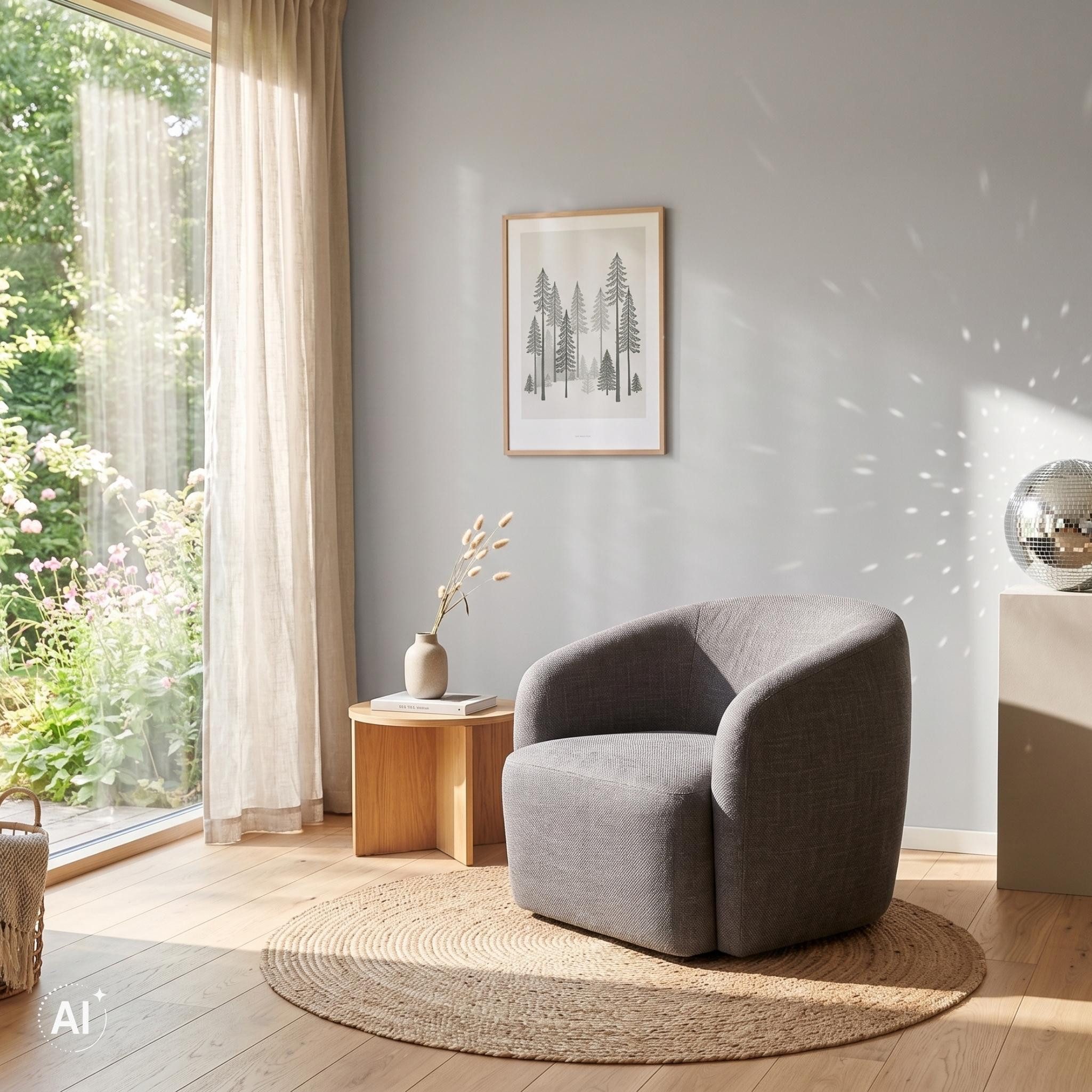 MR.DEKO Loungesessel Loconia – drehbarer Relaxsessel & Sessel Wohnzimmer (Einzelsessel, montiert geliefert, kombinierbar mit Sofa Loconia, 1-St), Sessel mit Drehfunktion, Komfortpolsterung & Strukturstoff