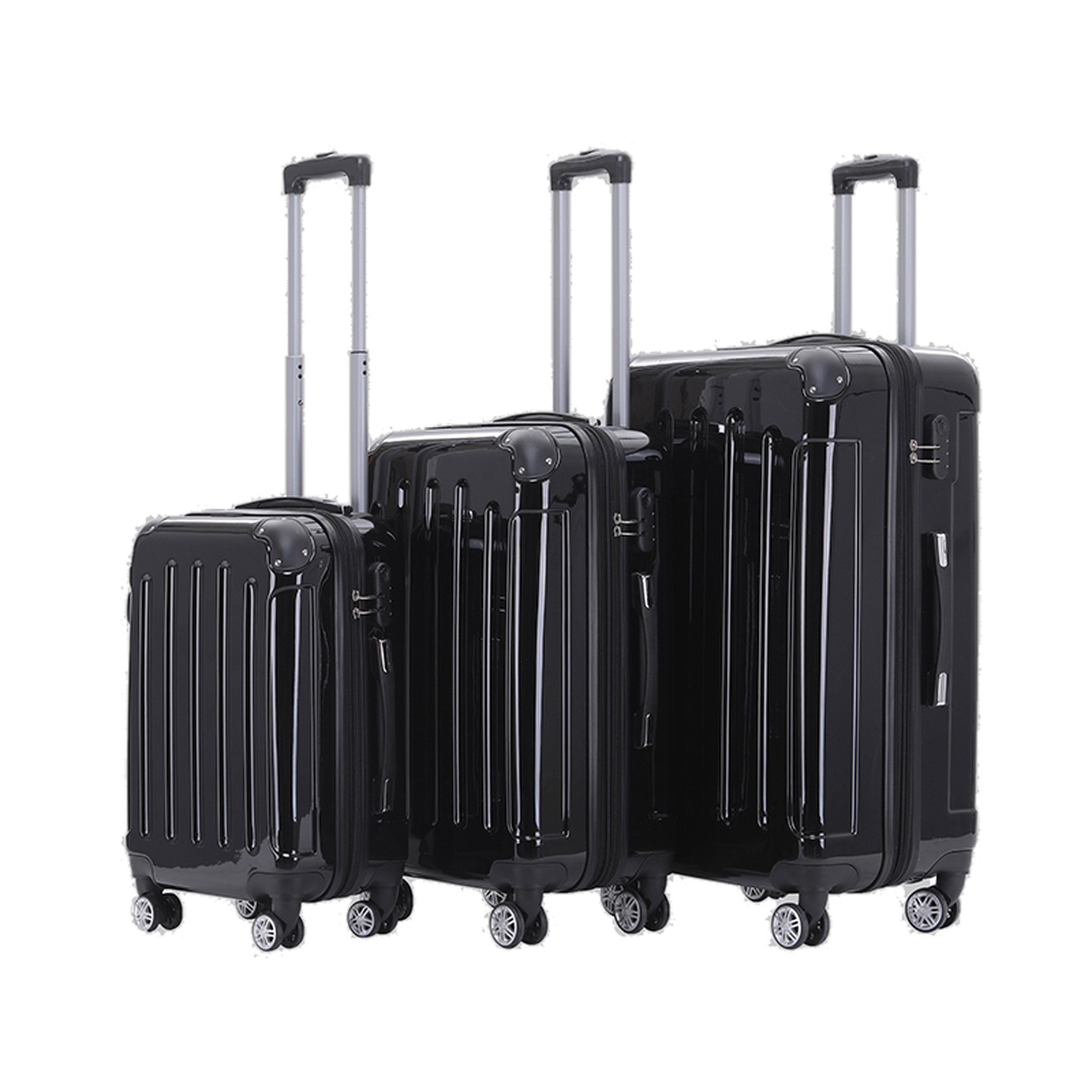 Beibye Trolleyset 3-tlg. - Light - XL-Volumen - 4 Rollen - Dehnfalte, div. Farben