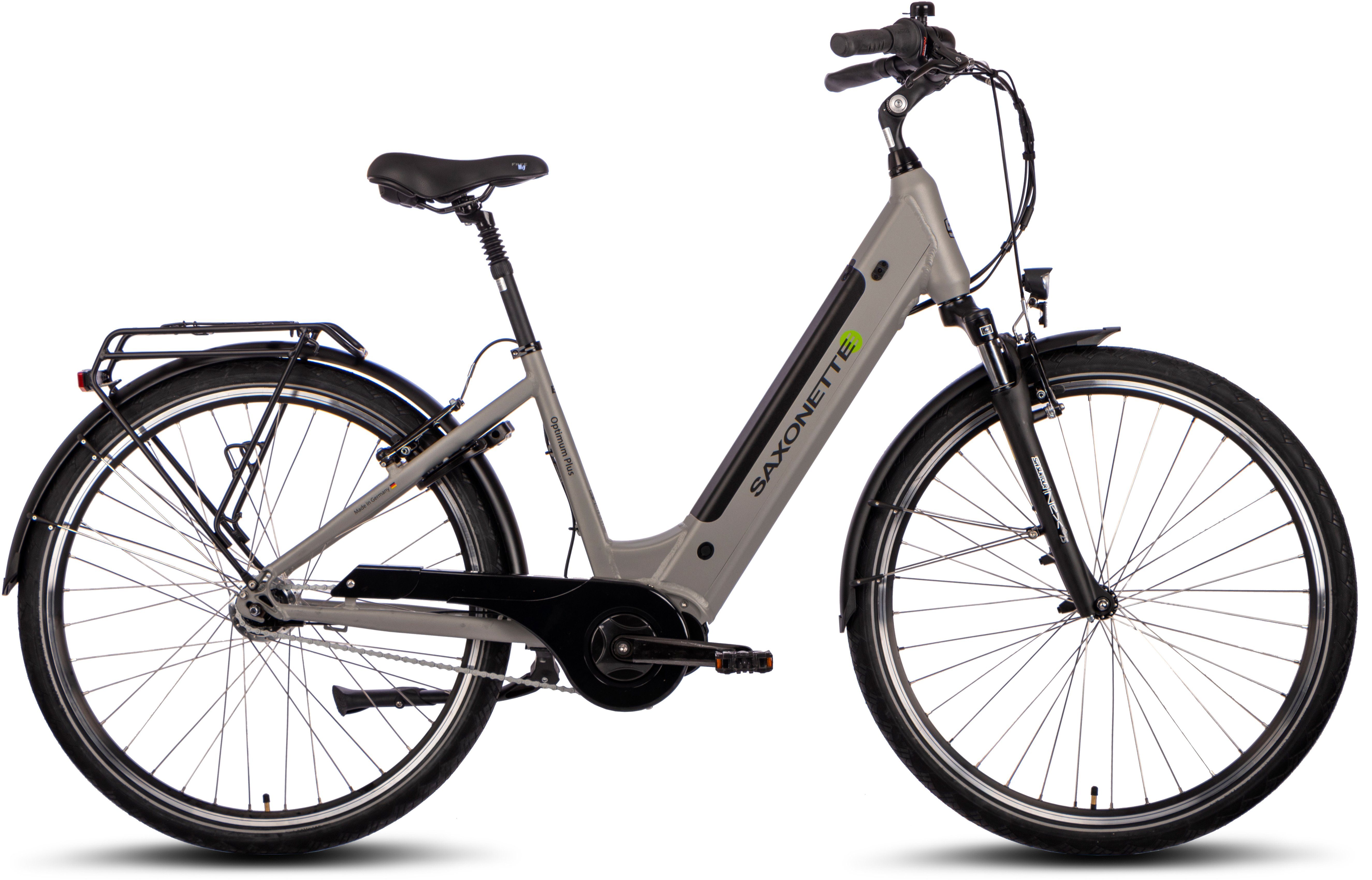 SAXONETTE E-Bike OPTIMUM PLUS, 7 Gang, Nabenschaltung, Mittelmotor, 418 Wh Akku | E-Citybikes