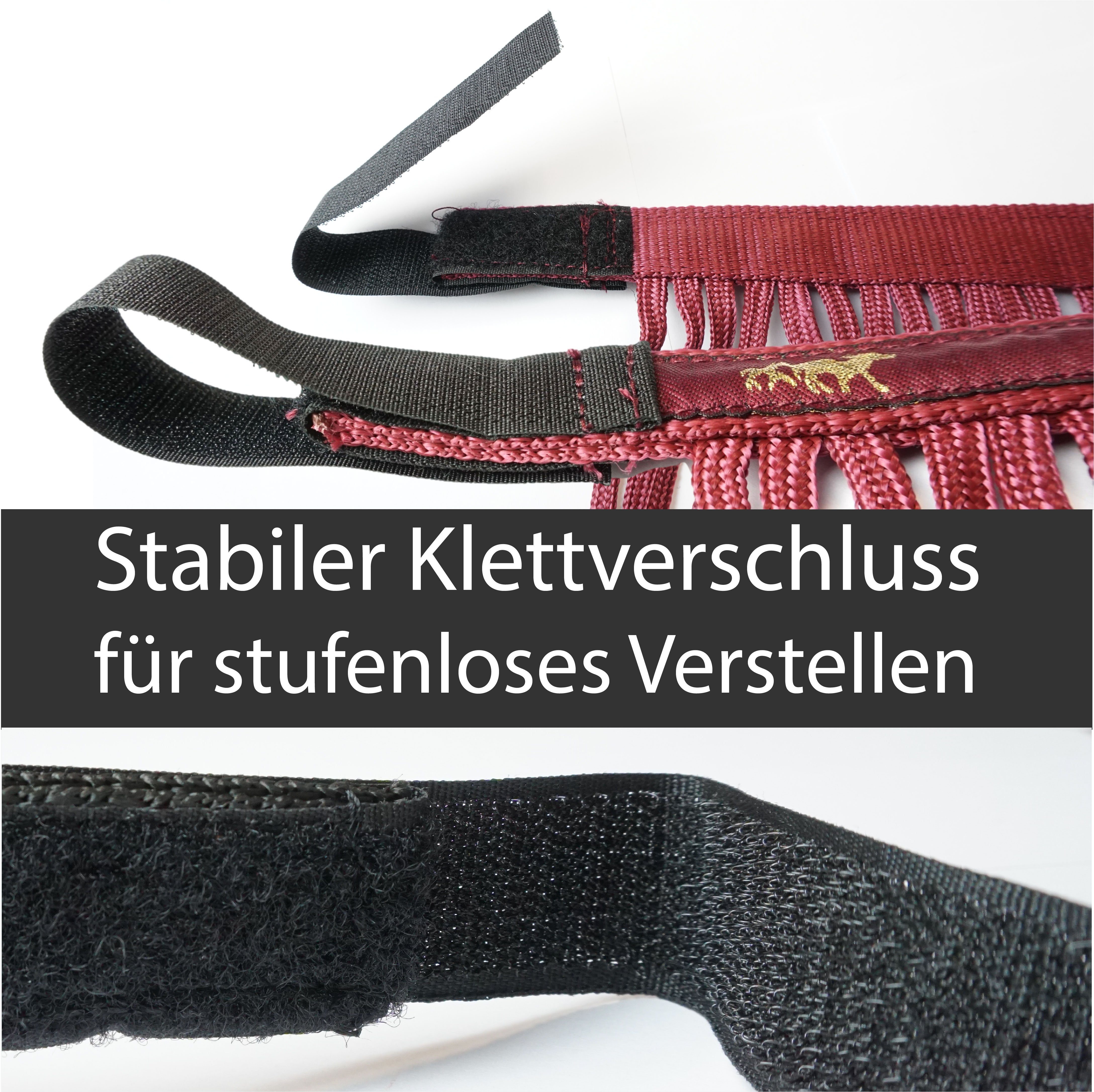 Pferdelinis Fliegenmasken Fliegenfransen für Pferde, Größe Pony mit Klettverschluss, Insektenschutz