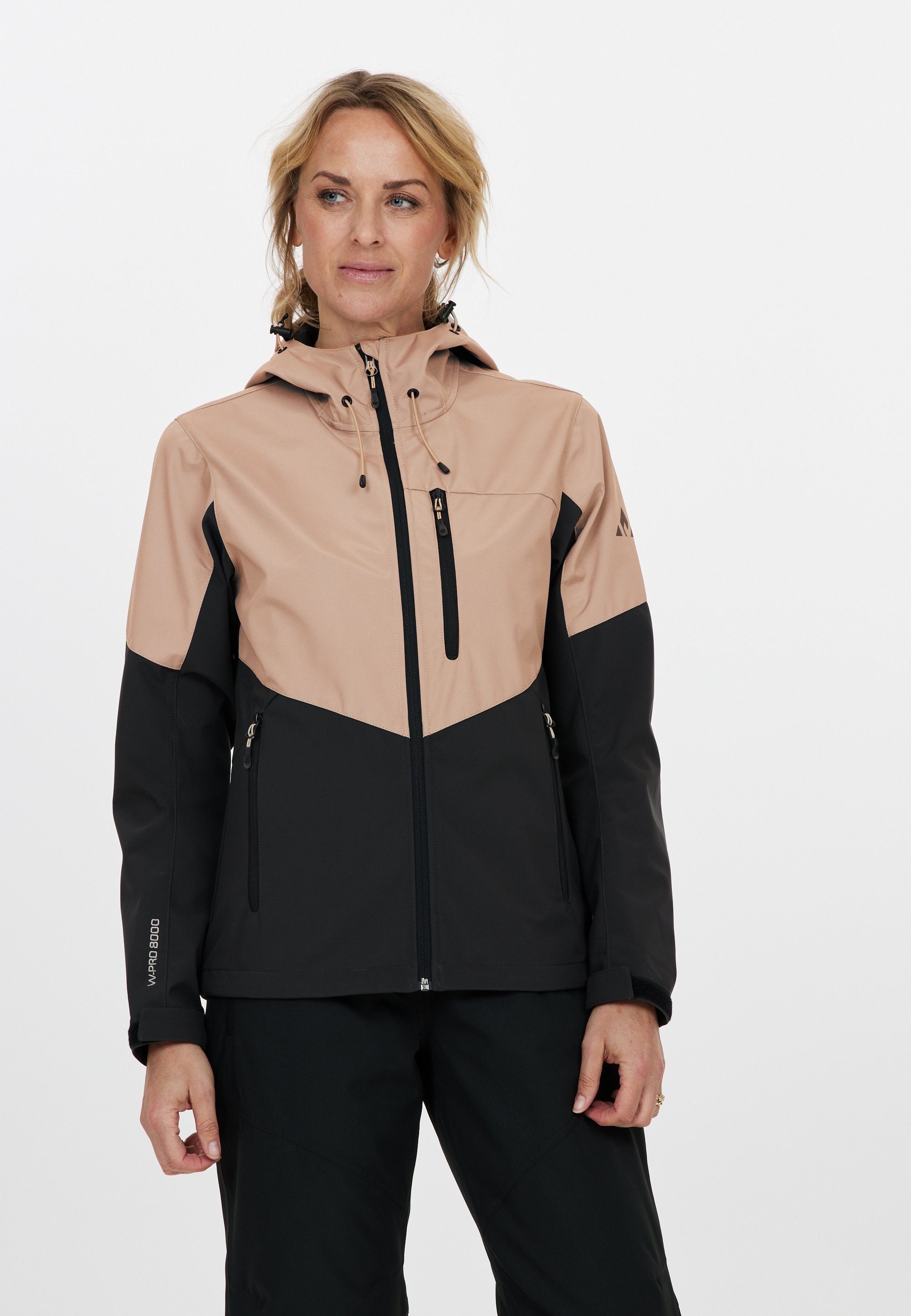 Rosea wind- und wasserdichtem schwarz-beige WHISTLER Funktionsmaterial aus Outdoorjacke