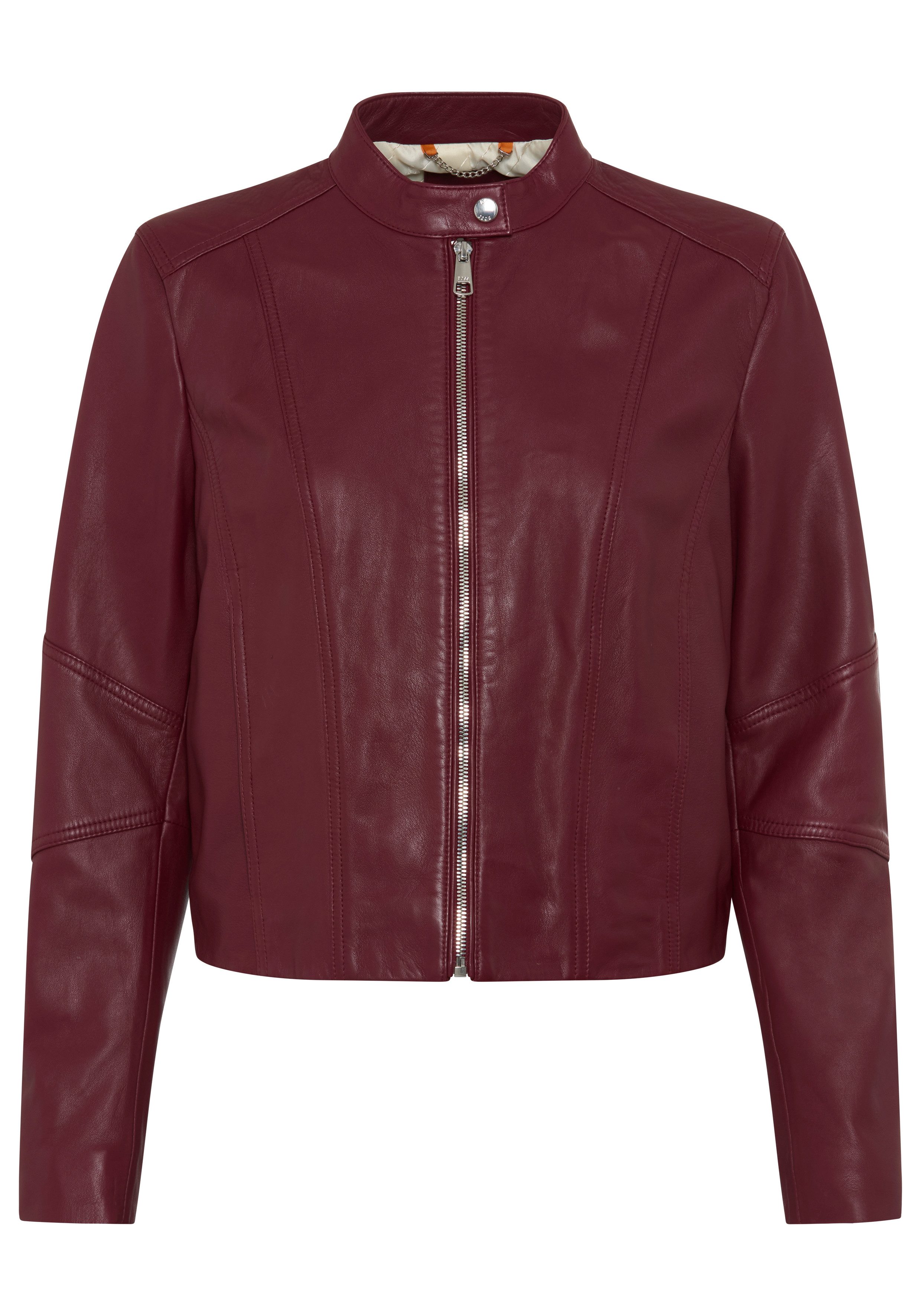 BOSS ORANGE Lederjacke Saleste Premium Damenmode aus fein genarbtem Leder