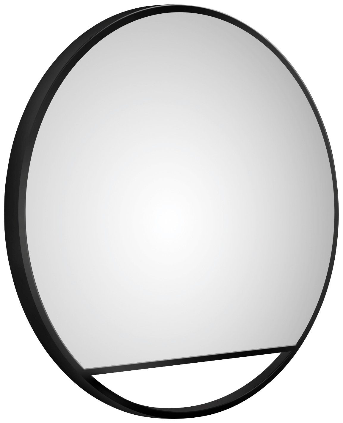 Talos LED-Lichtspiegel, rund, mit indirekter LED Beleuchtung in schwarz matt Ø 60 cm | Schminkspiegel
