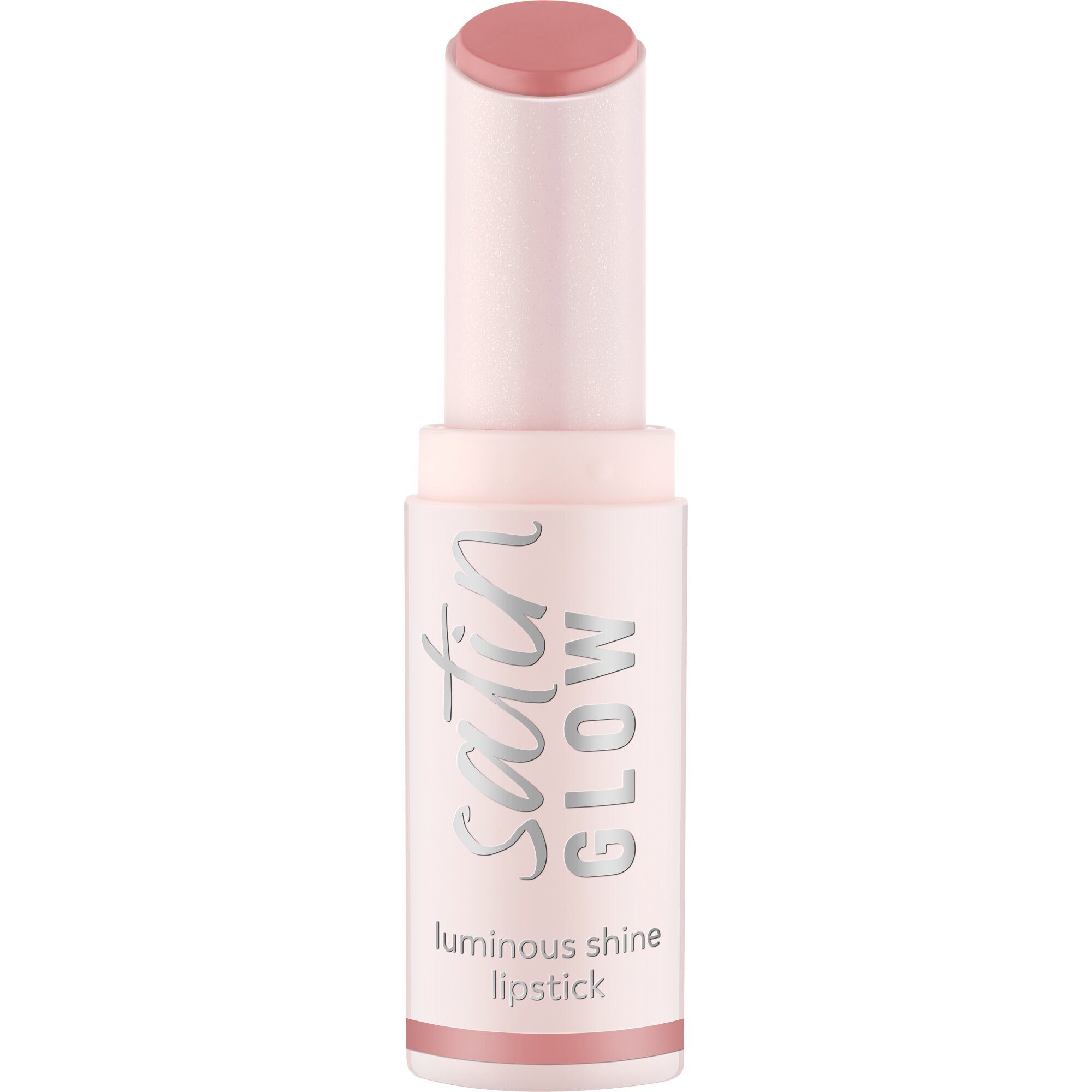 Essence Lippenstift SATIN GLOW LUMINOUS SHINE LIPSTICK, 3-tlg., Satin-Finish, langanhaltend, Farbintensiv, hohe Deckkraft