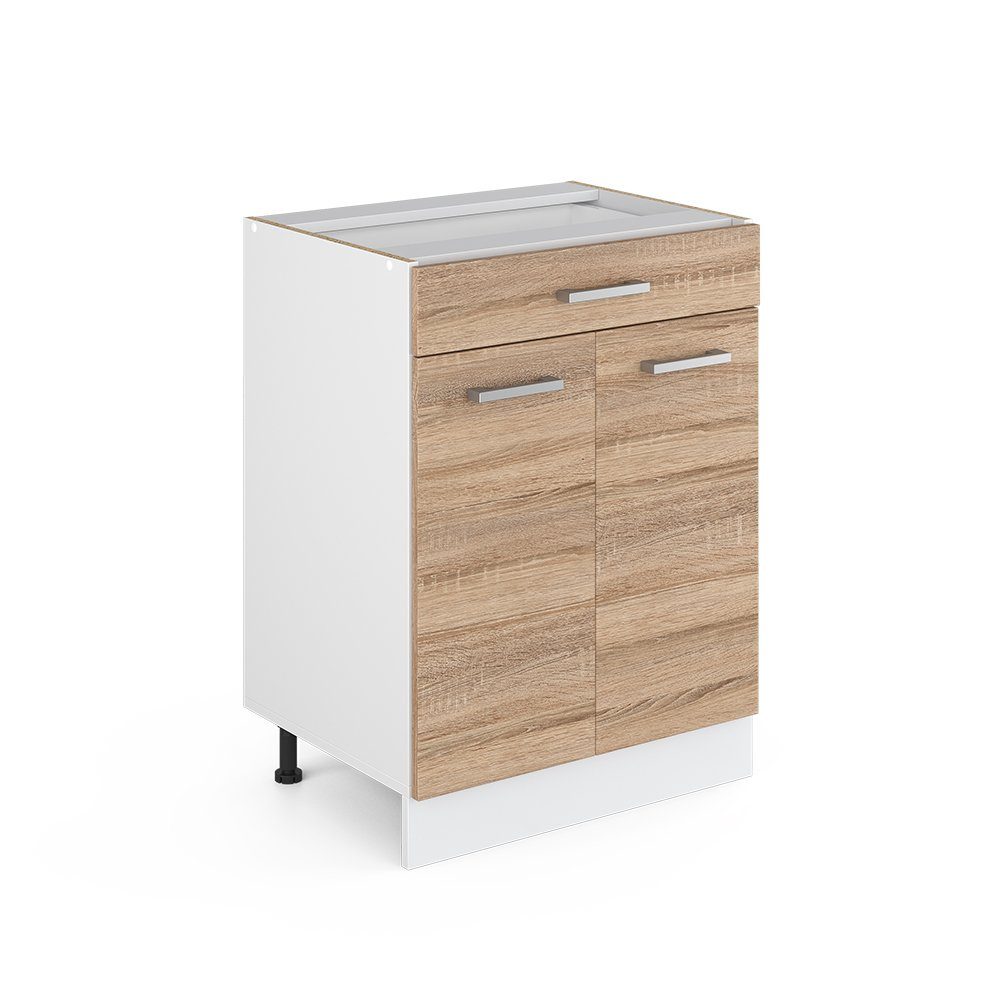 Vicco Unterschrank R-Line, Sonoma/Weiß, 60 cm günstig online kaufen