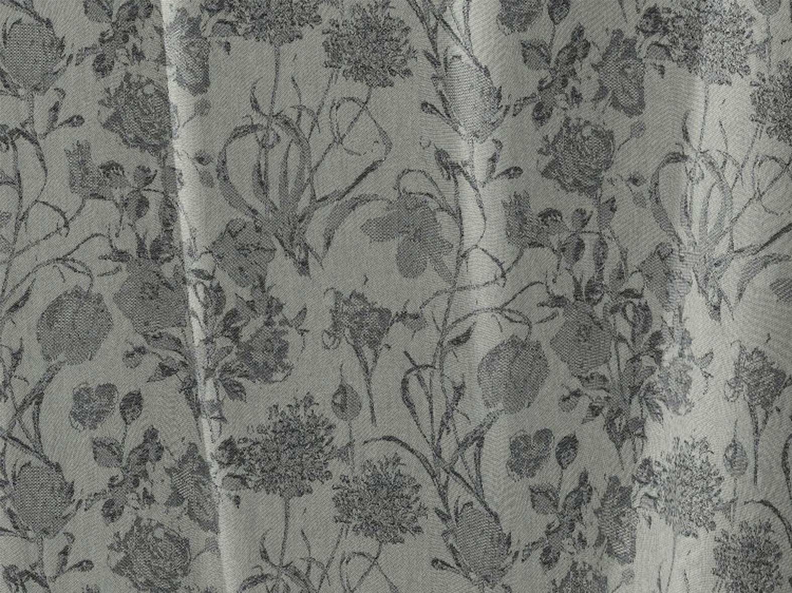 Jacquard schwarz Light, blickdicht, Vorhang (1 Cuveé St), Flower Adam, Kräuselband