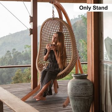 Outsunny Hängematte Hängemattenstuhl Ständer, Hängestuhlgestell aus Lärchenholz Hängestuhl Ständer max. 120 kg Natur