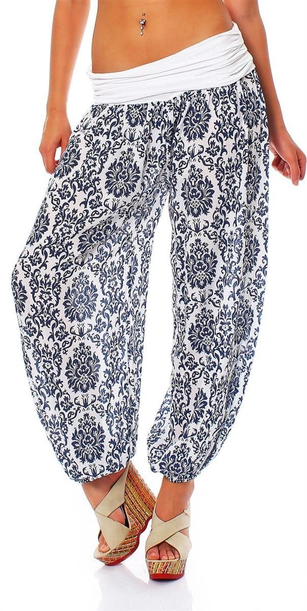 malito more than fashion Haremshose malito Damen Pumphose mit Yoga Muster, Haremshose zum Tanzen, Aladin im sommerlichen Design Einheitsgröße