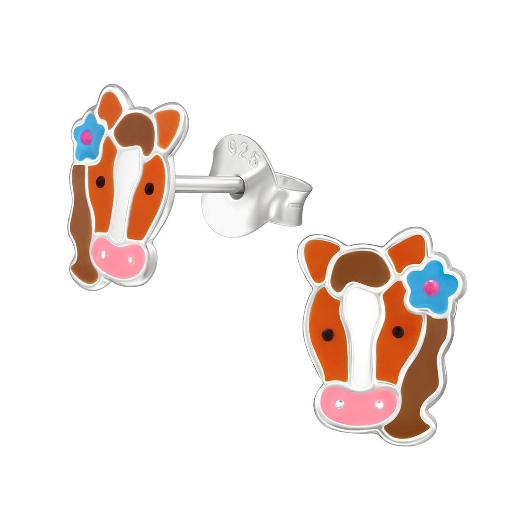Paar Ohrstecker Ohrstecker Pferd: Kinder Ohrringe Silber 925