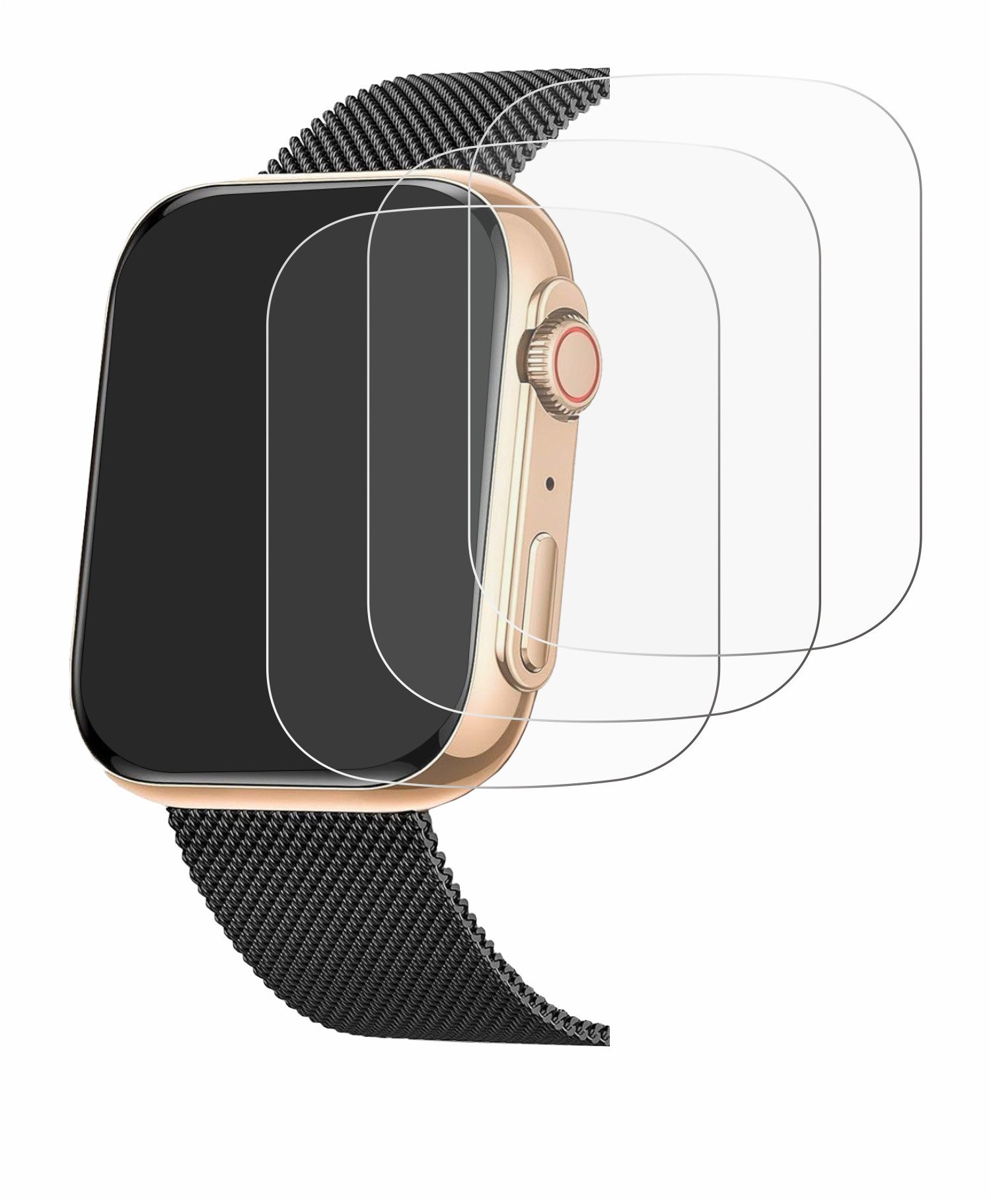 Savvies Displayschutzfolie Schutzfolie für Powerwill Smartwatch 1.91", 6 Stück, Displayschutz Schutz Folie Klar Transparent