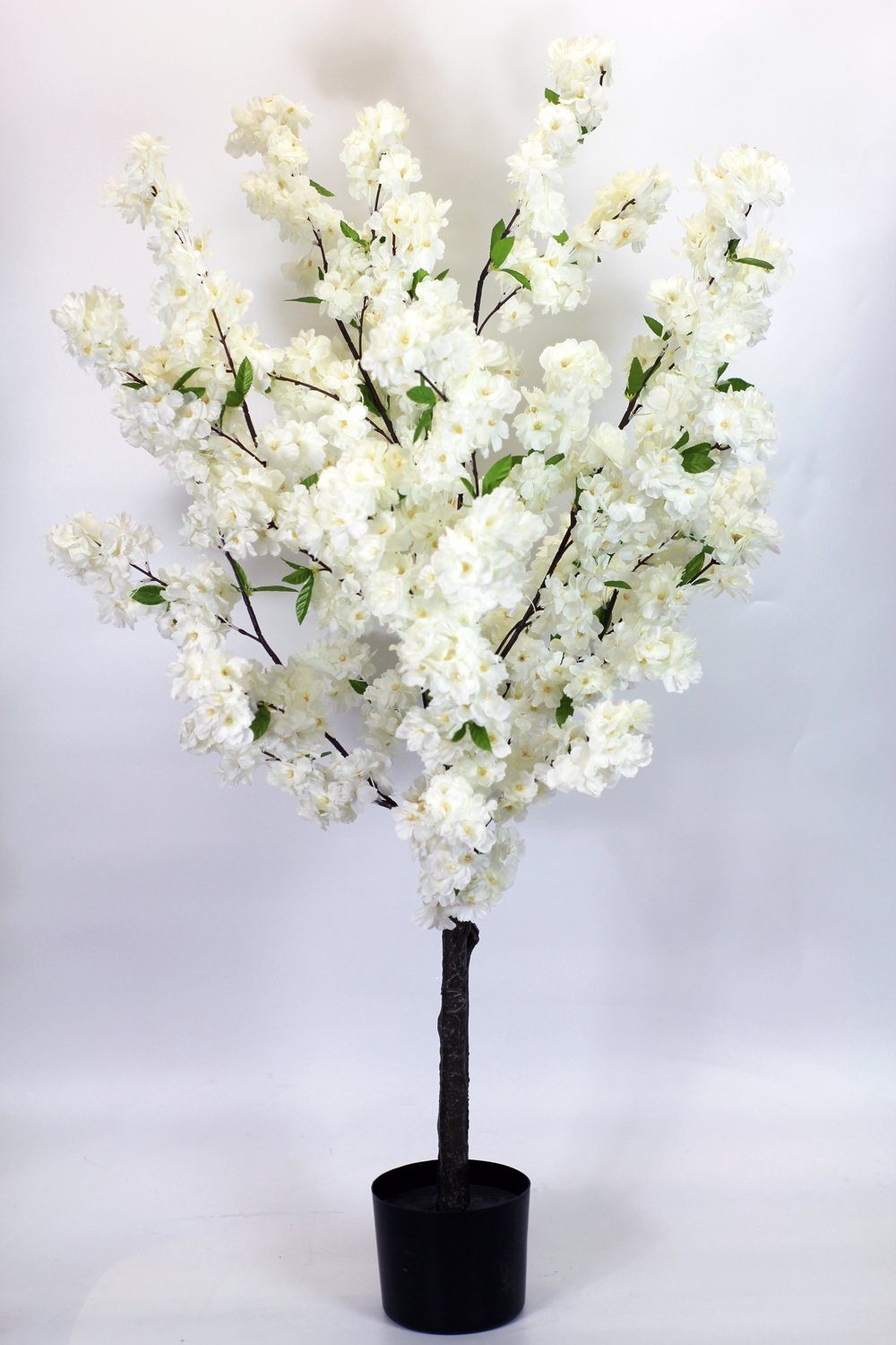 Kirschblütenbaum, Fertig 120 Höhe Topf im Kunstpflanze weißer Künstlicher cm, Arnusa, Kirschbaum