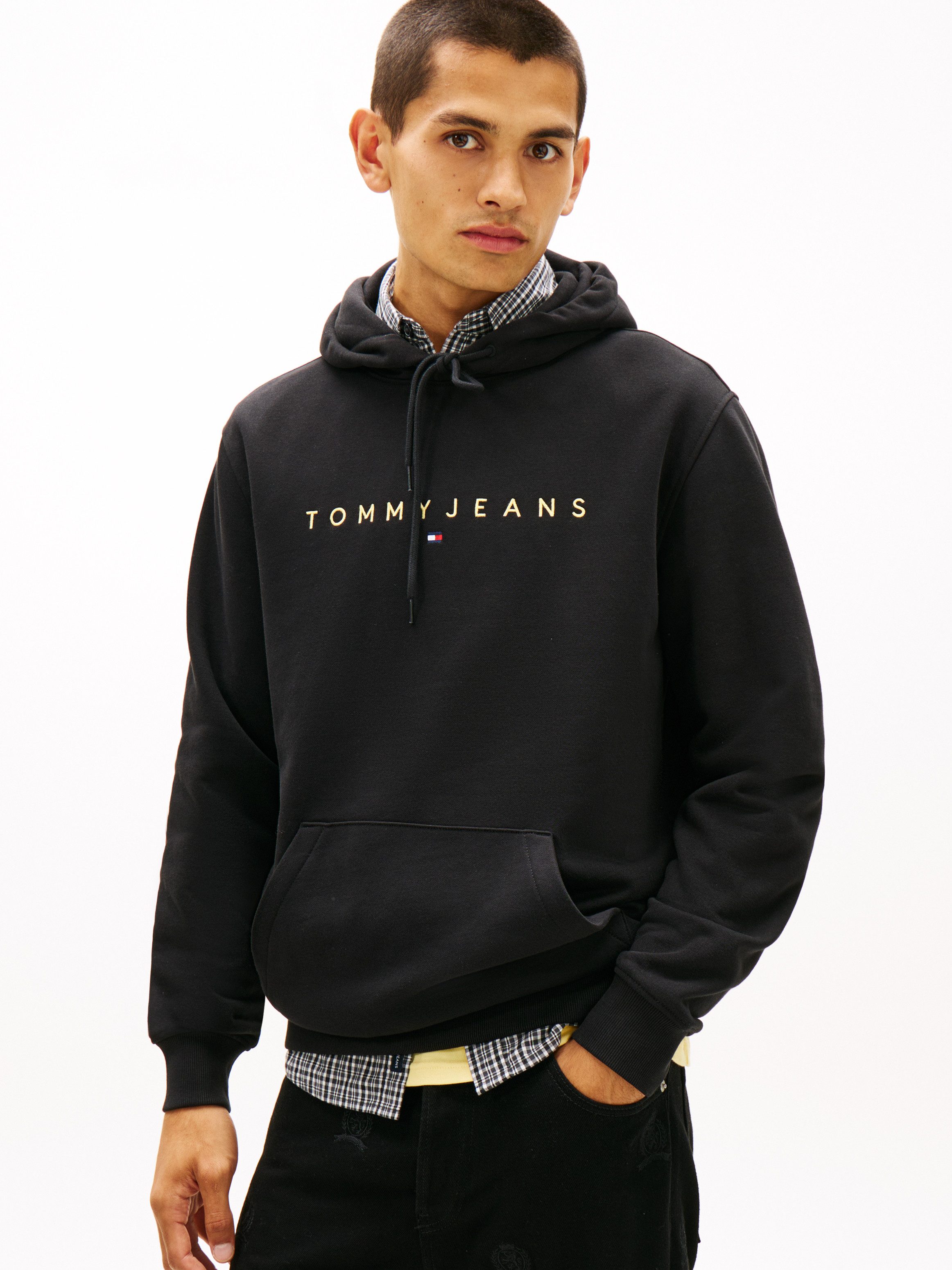 Tommy Jeans Hoodie TJM REG LINEAR LOGO HOODIE EXT mit Logo-Stickerei