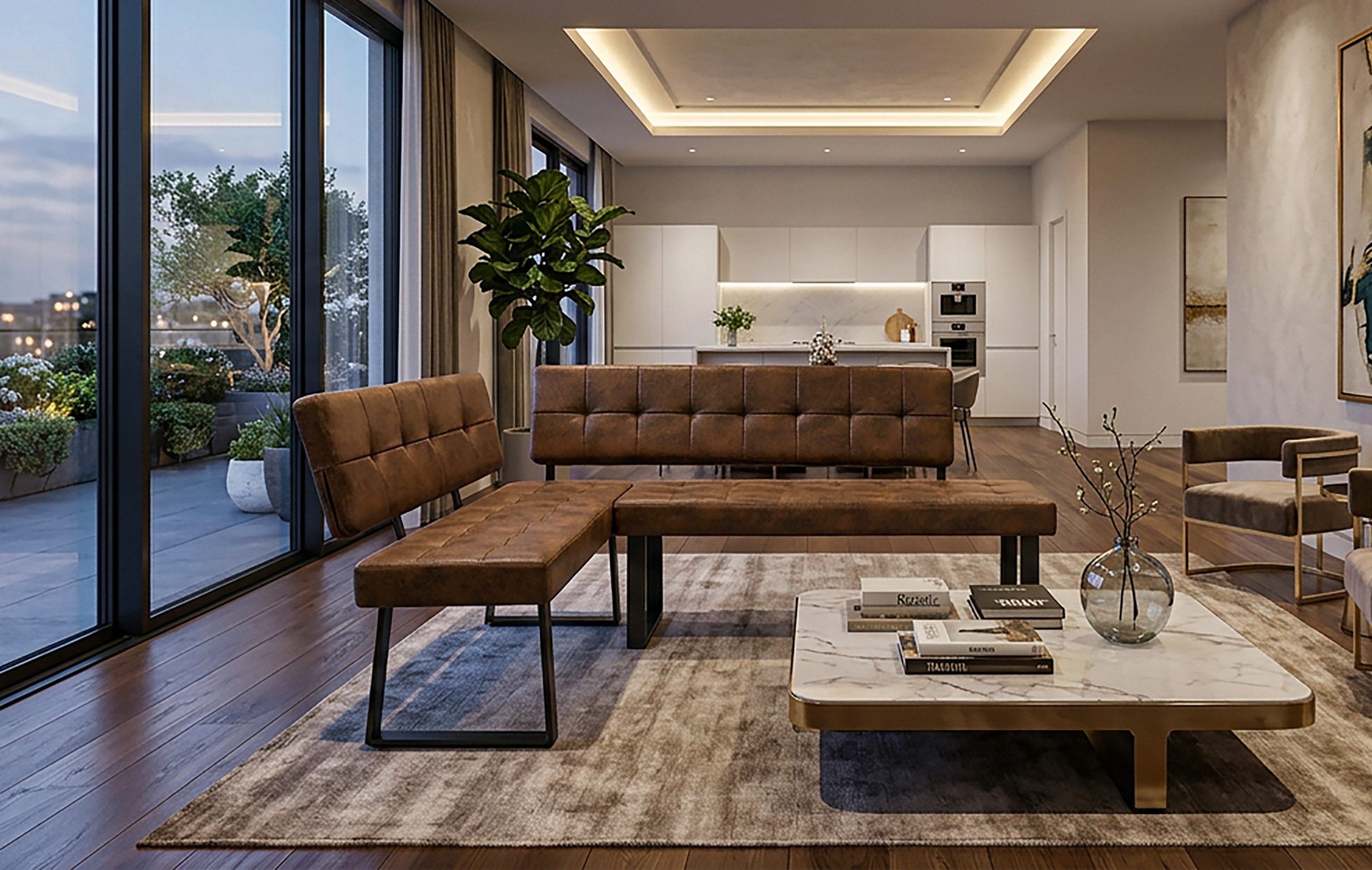 B&D home Eckbank AKA (2-St), beidseitig montierbar, gepolstert, mit Rückenlehne, verschiedene Maße