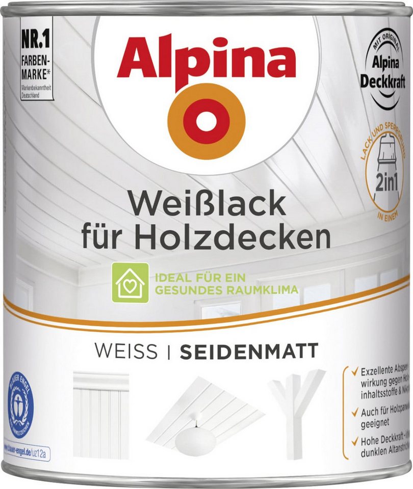 Alpina Weißlack Alpina Weißlack für Holzdecken 2 L seidenmatt