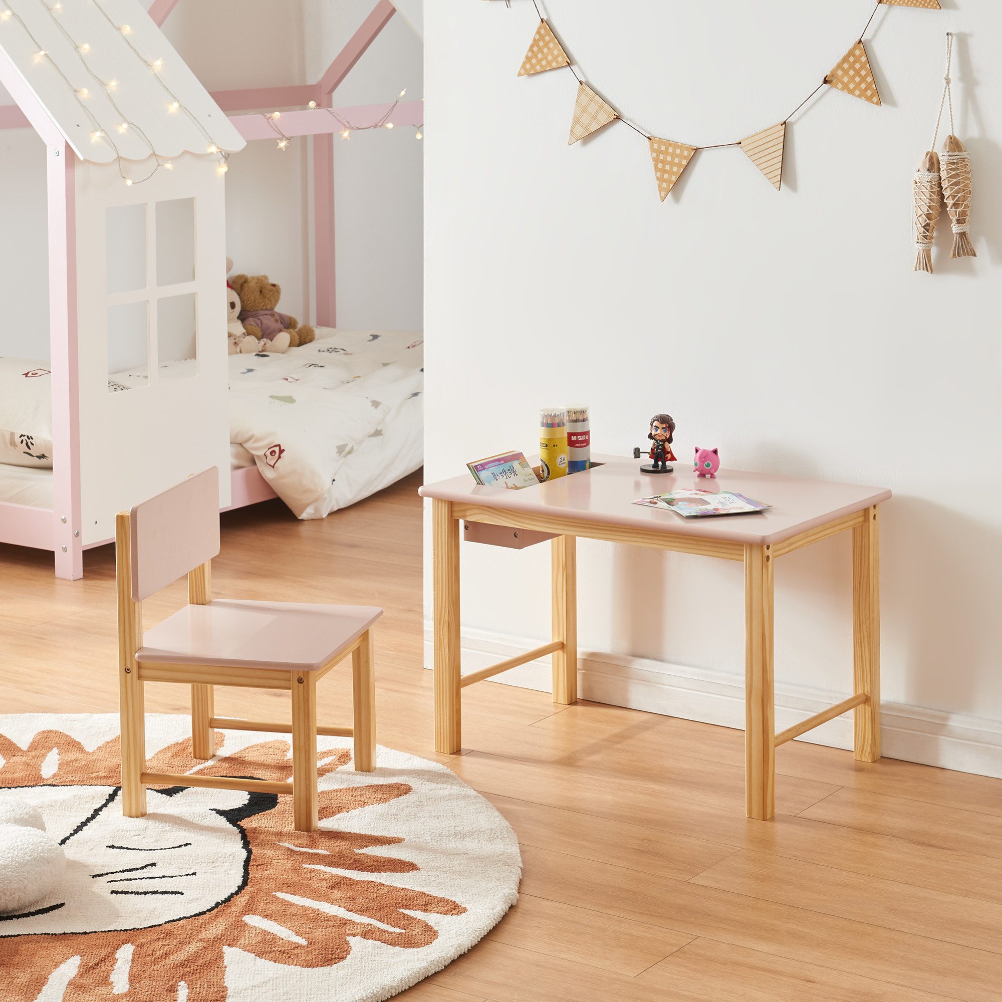 en.casa Kinderschreibtisch (Set, 2-St), »Skjåk« mit günstig online kaufen