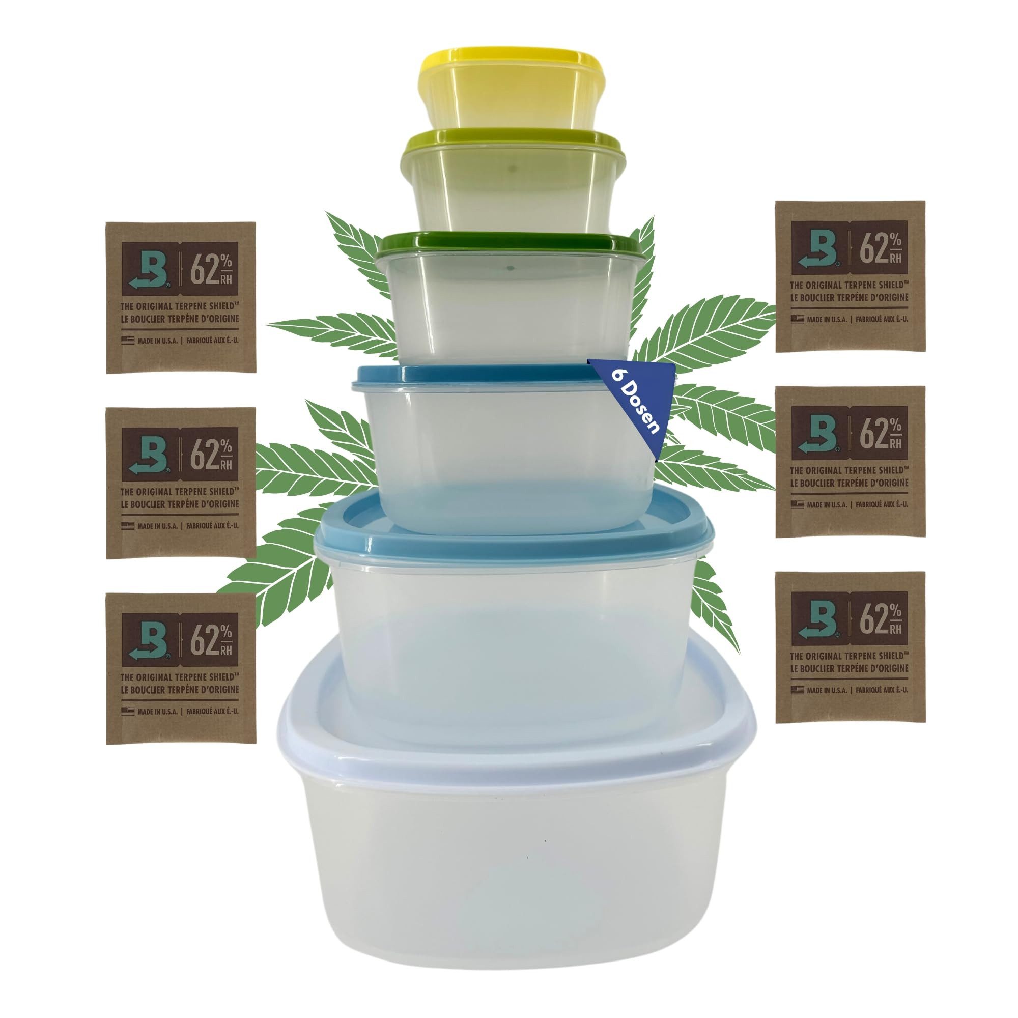 Vorratsdose 6 Stück 62% Kräuter Dose Grow Aufbewahrungsdose Boveda Ernte Dosen