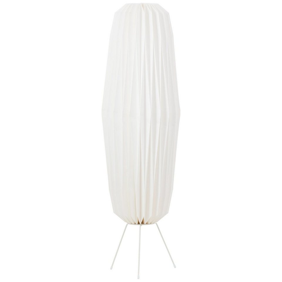 Brilliant Stehlampe June, ohne Leuchtmittel, 110 cm Höhe, E27, max. 20 W,  Papier/Metall, weiß