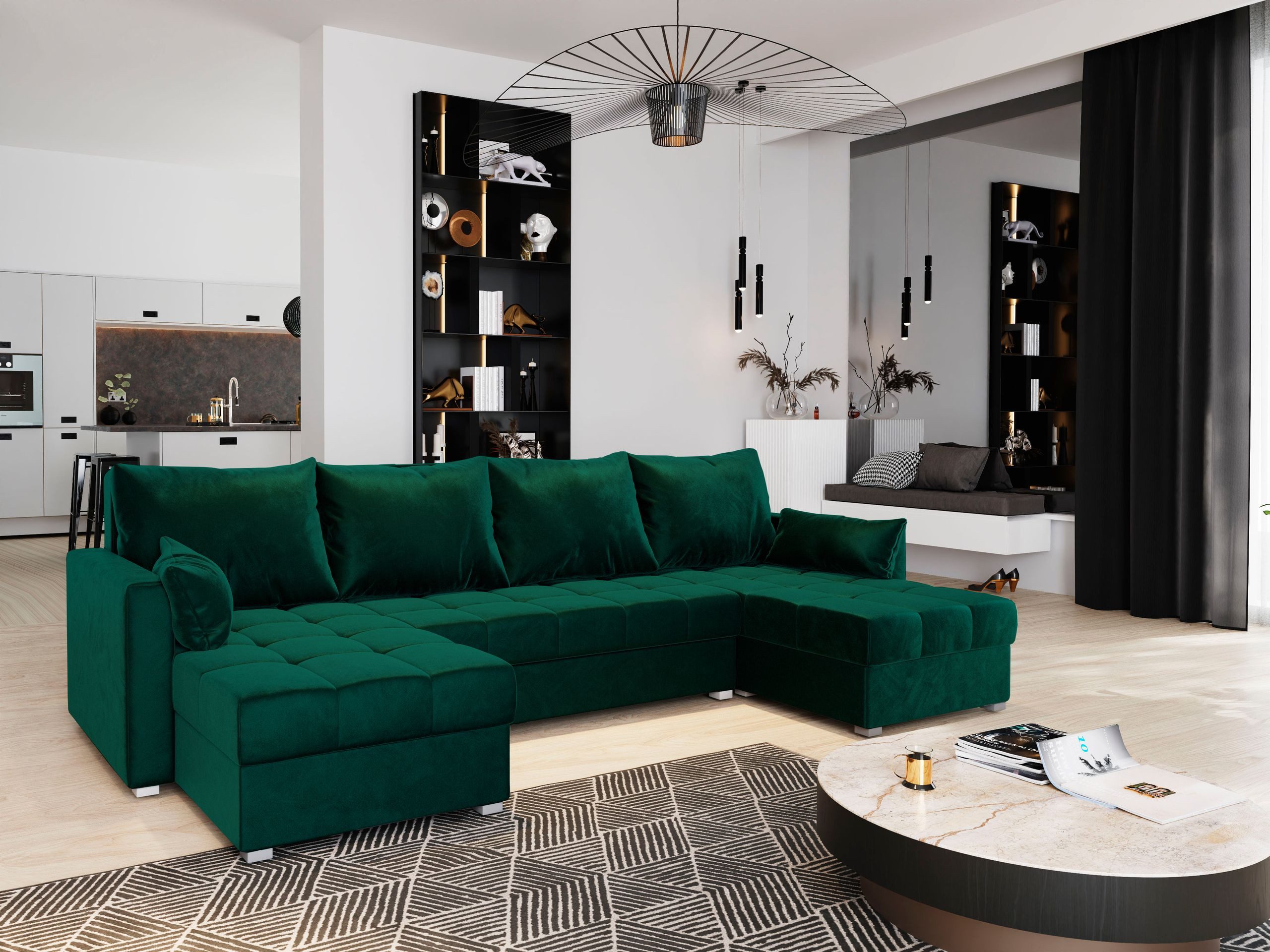 Masseno Ecksofa NAKO mit Schlaffunktion U-Form, günstig online kaufen