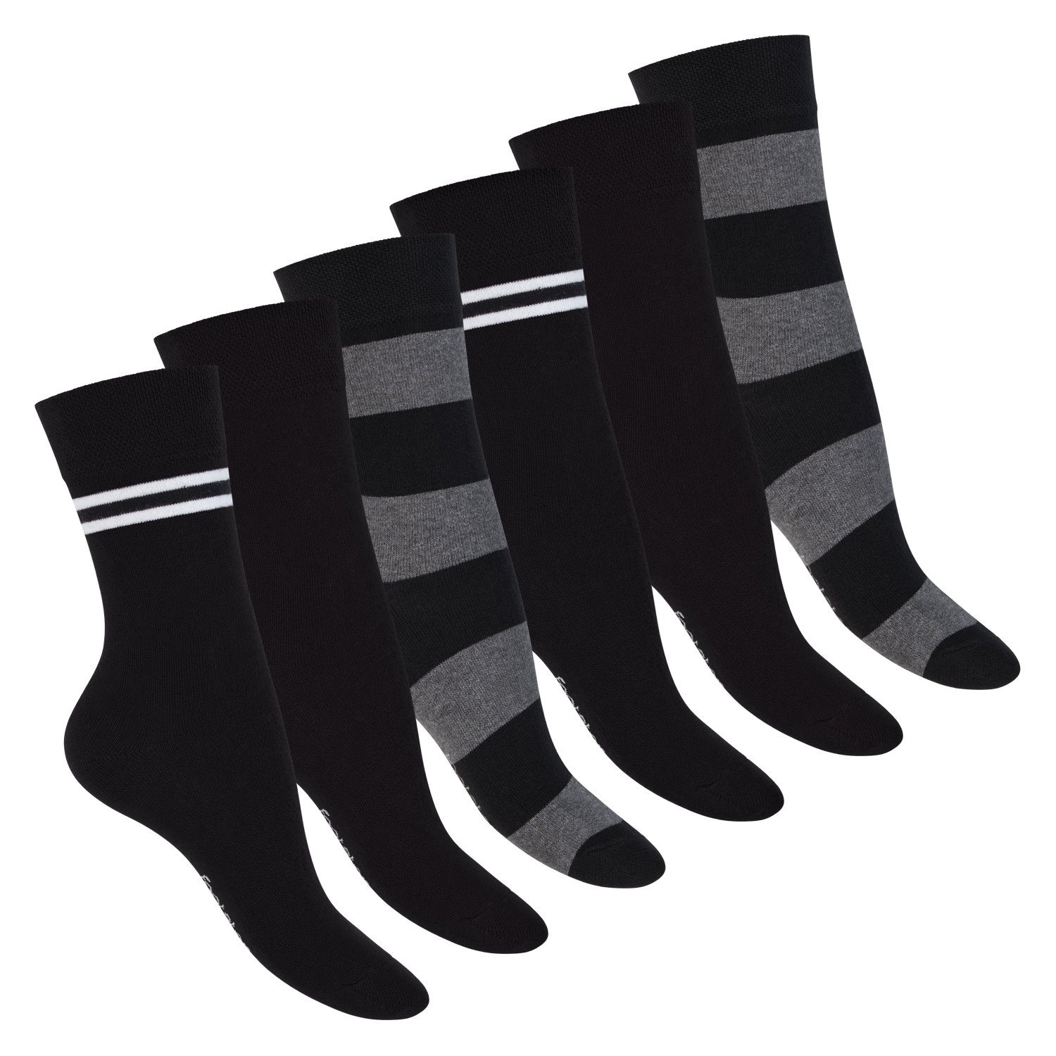 Basicsocken Damen Ringel Socken (6 Paar)