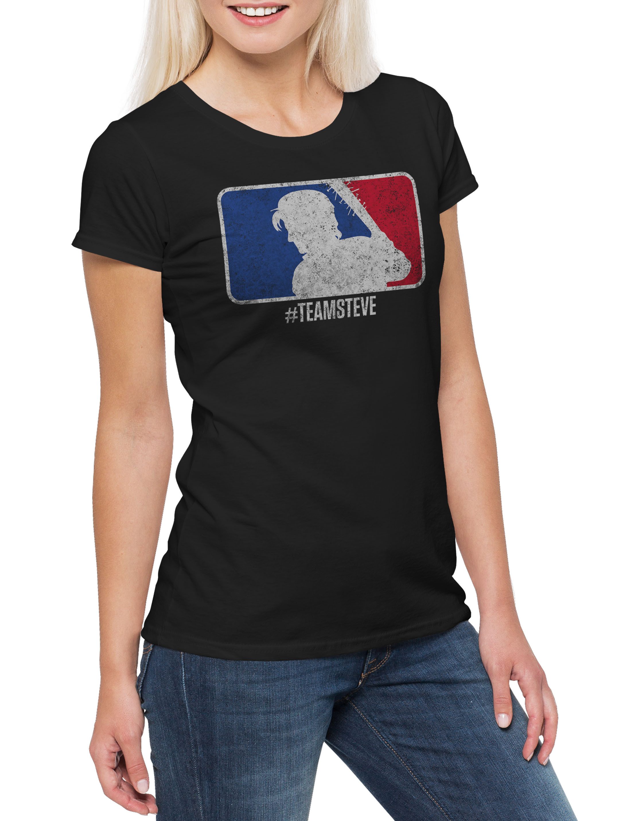 Print-Shirt Team Steve Damen T-Shirt Stranger Logo Mannschaft Things 80s Eighties