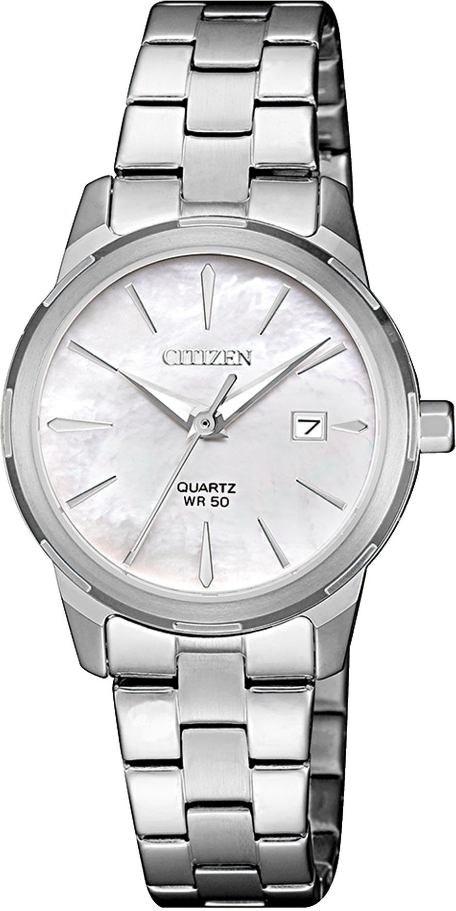 Citizen Quarzuhr EU6070-51D, Armbanduhr, Damenuhr, Edelstahlarmband, Datum