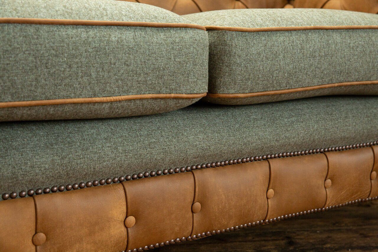 Wohnzimmer Couchen, 3 Rückenlehne Sofa JVmoebel Chesterfield-Sofa Sitzer Couch Sofas Die Stoff Knöpfen. mit Design Polster