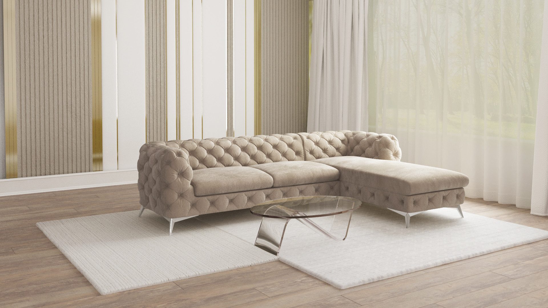S-Style Möbel Ecksofa Kalina, Chesterfield mit günstig online kaufen