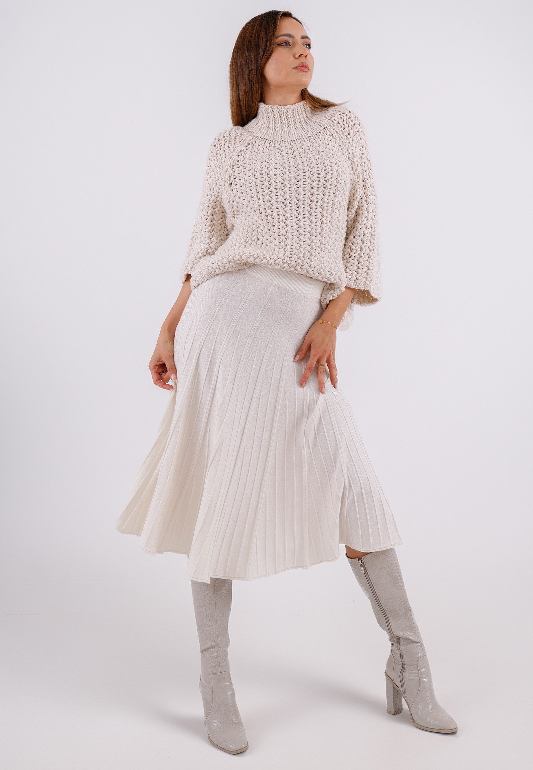 YC Fashion & Style Strickrock Eleganter Midirock aus Feinstrick - elastisch günstig online kaufen