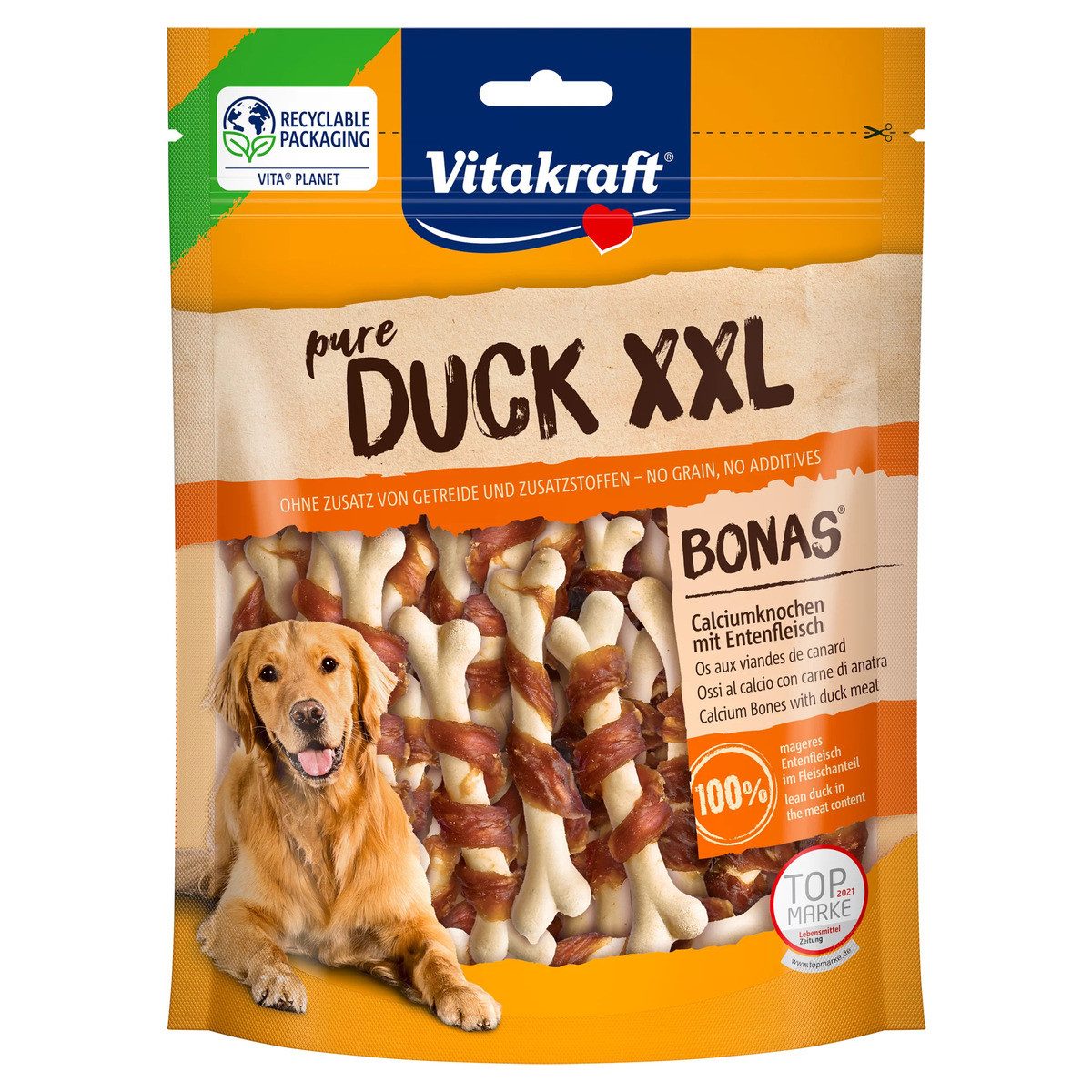 Vitakraft pure DUCK Bonas XXL 200 g, Snack für: Hund