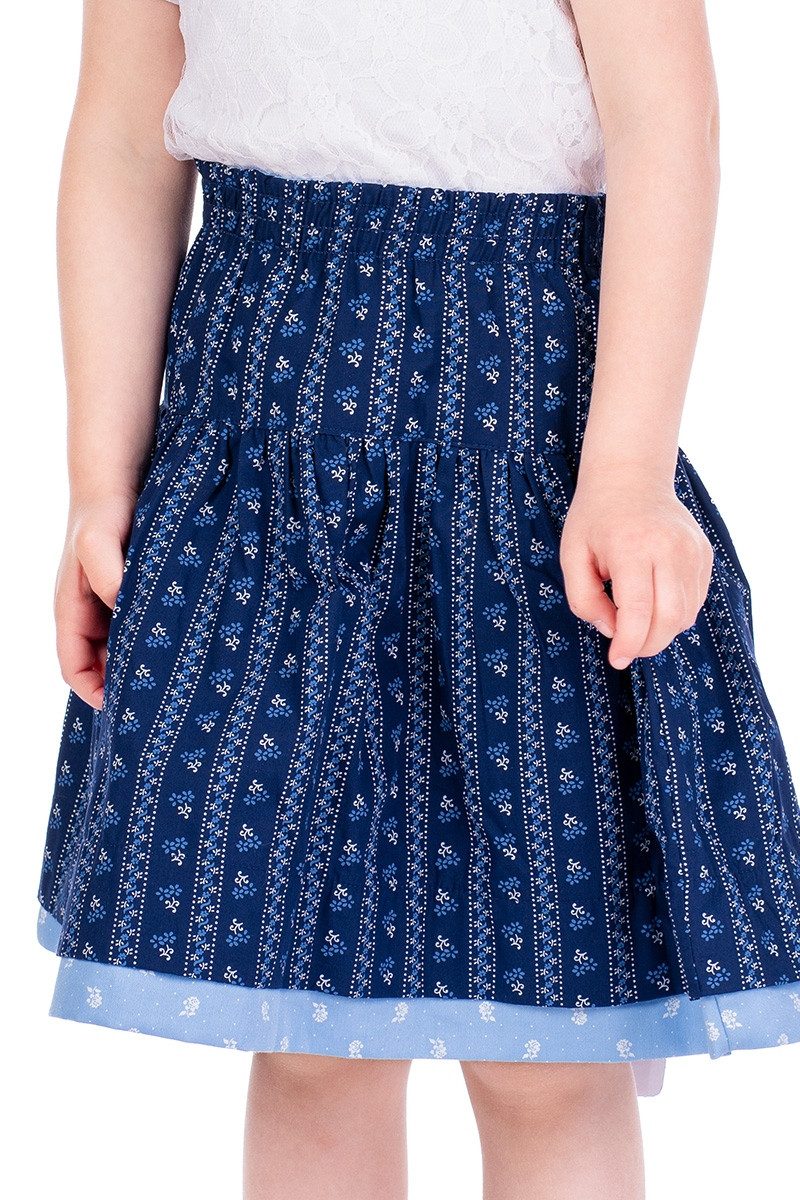 Isar-Trachten Trachtenkleid Mädchen Rock - VANDA - blau/hellblau