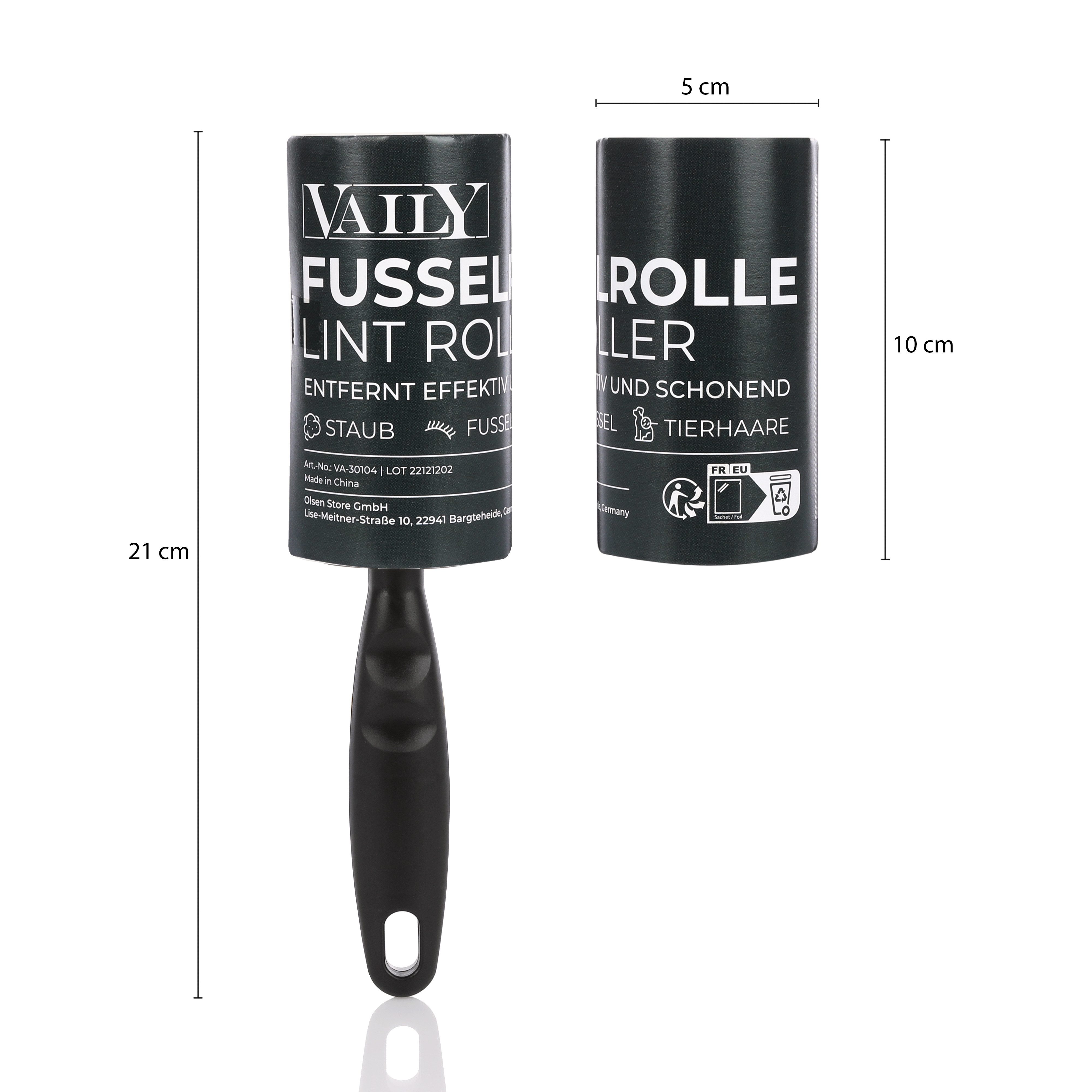 Vaily Fusselroller Fusselentferner inkl. 3 Rollen mit je 110 Blatt