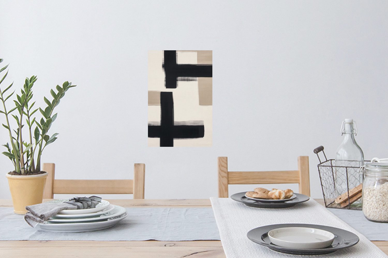 MuchoWow Wandsticker Schwarz - Abstrakt - günstig online kaufen
