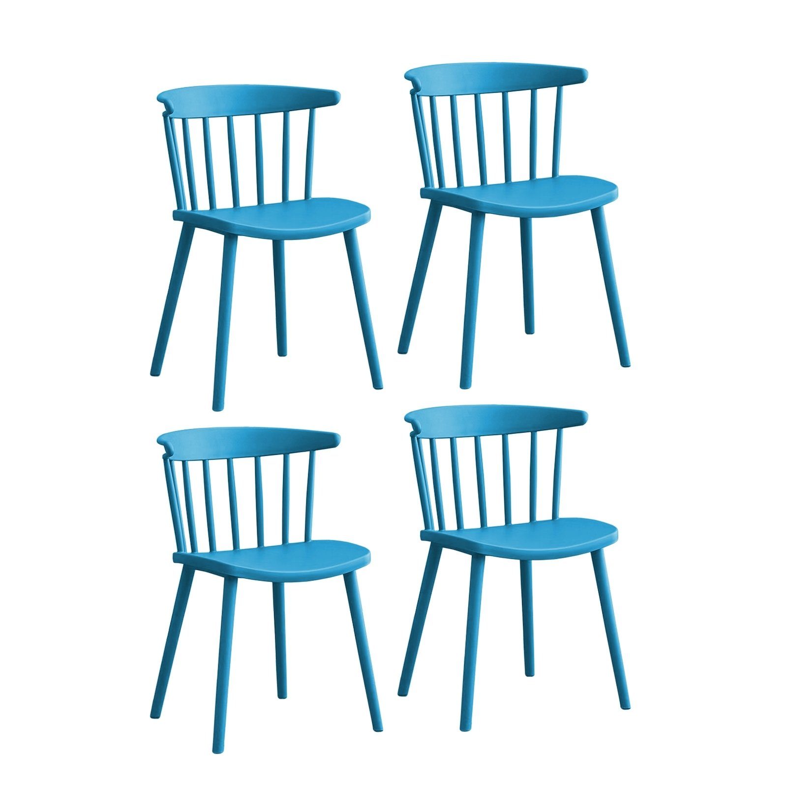 St), Blau Esszimmerstuhl Kunststoffstuhl (Set, Stuhl Küchenstuhl 4er-Set Bistrostuhl Küchenstuhl 4 HTI-Living Tovik