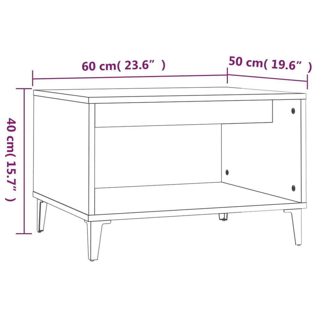 Schwarz vidaXL 60x50x40 | Schwarz Couchtisch Couchtisch Schwarz Holzwerkstoff (1-St) cm