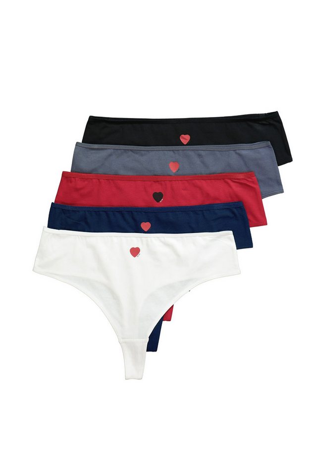 Ulla Popken Slip Strings 5er-Pack kleines Herz