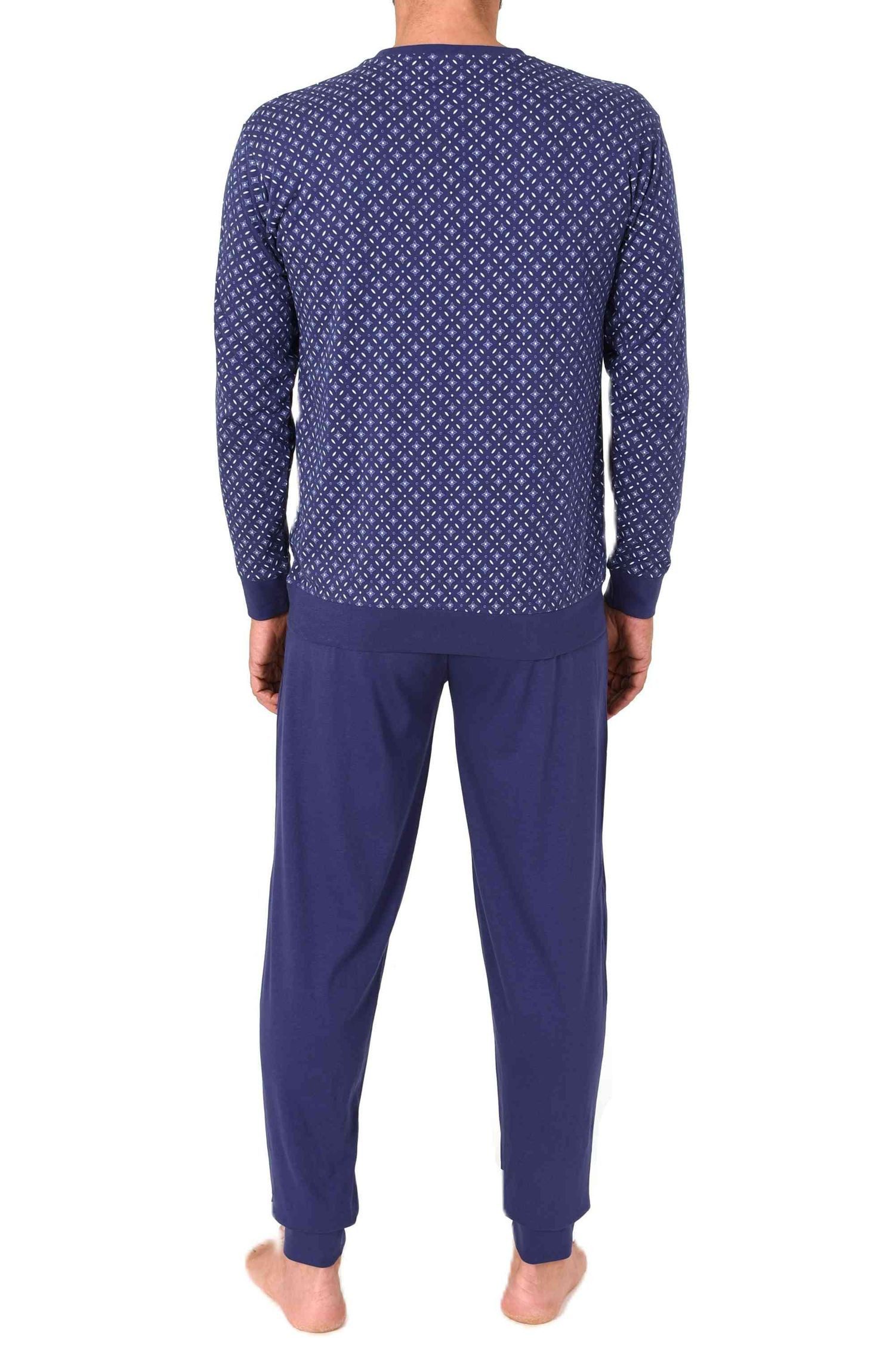 Normann Pyjama Normann Herren Schlafanzug langarm mit Bündchen in edler Optik – Bild 3 von 4