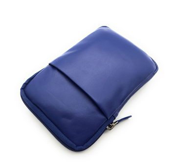 JOCKEY CLUB Umhängetasche kleine echt Leder Smartphonetasche Crossbag blau