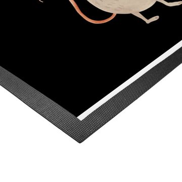 Fußmatte 60 x 90 cm Maus Sterne - Schwarz - Geschenk, Türvorleger, Tiermotive, Mr. & Mrs. Panda, Höhe: 0.3 mm, Gummirand und Design
