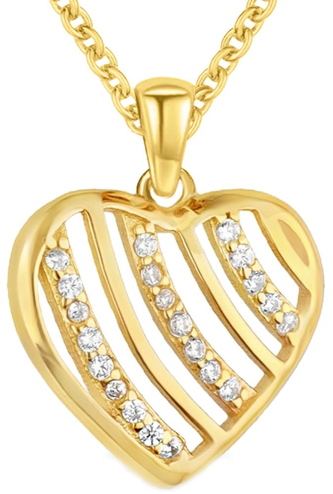Limana Herzkette Herzkette Damen Silber 925 gold Kette mit Herz Anhänger Fr günstig online kaufen