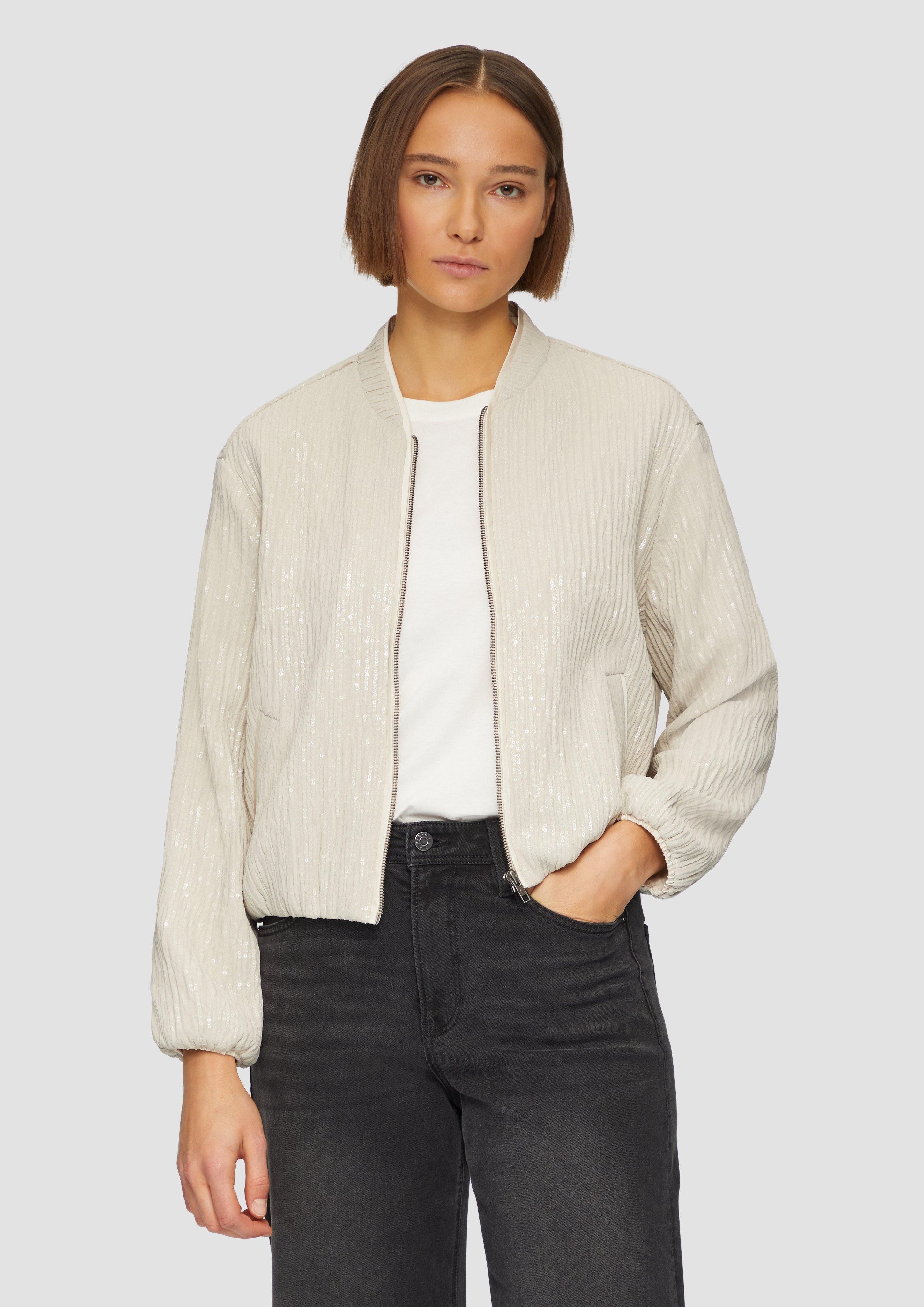 Jackenblazer Blouson mit Pailletten