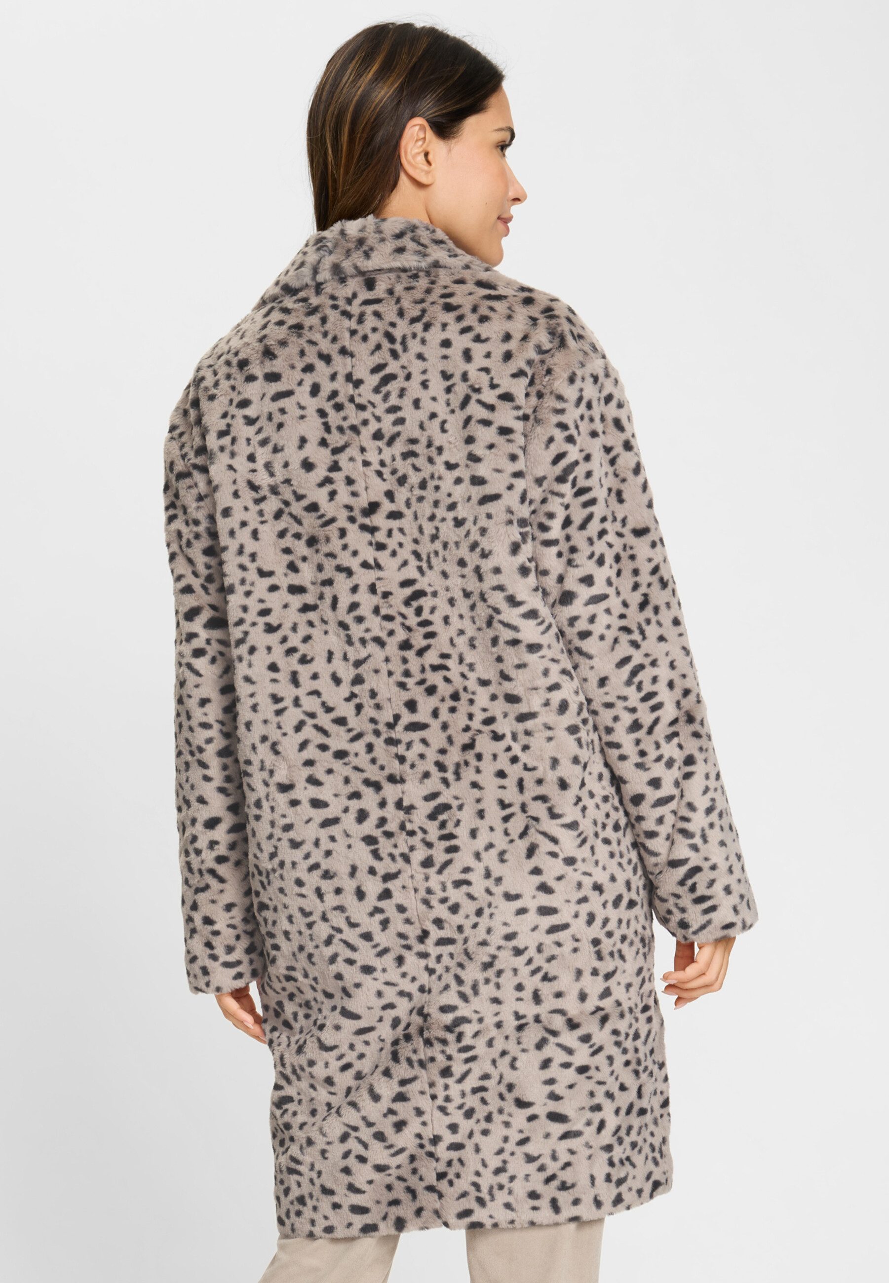 Olsen Fellimitatmantel mit Animalprint
